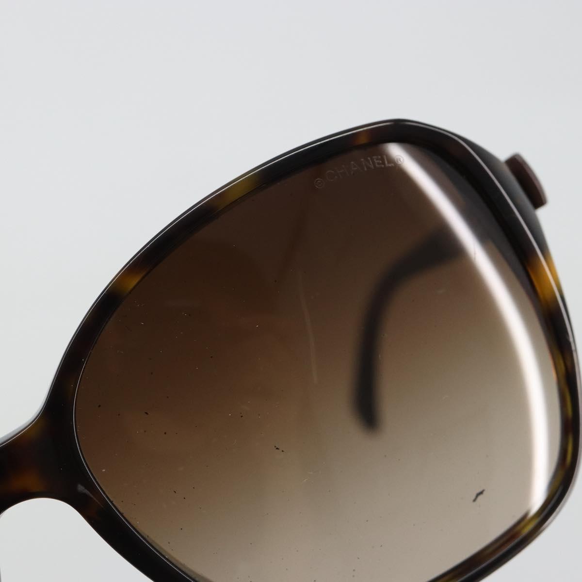 CHANEL Tortoise Pattern Sunglasses plastic Brown CC Auth BA13827