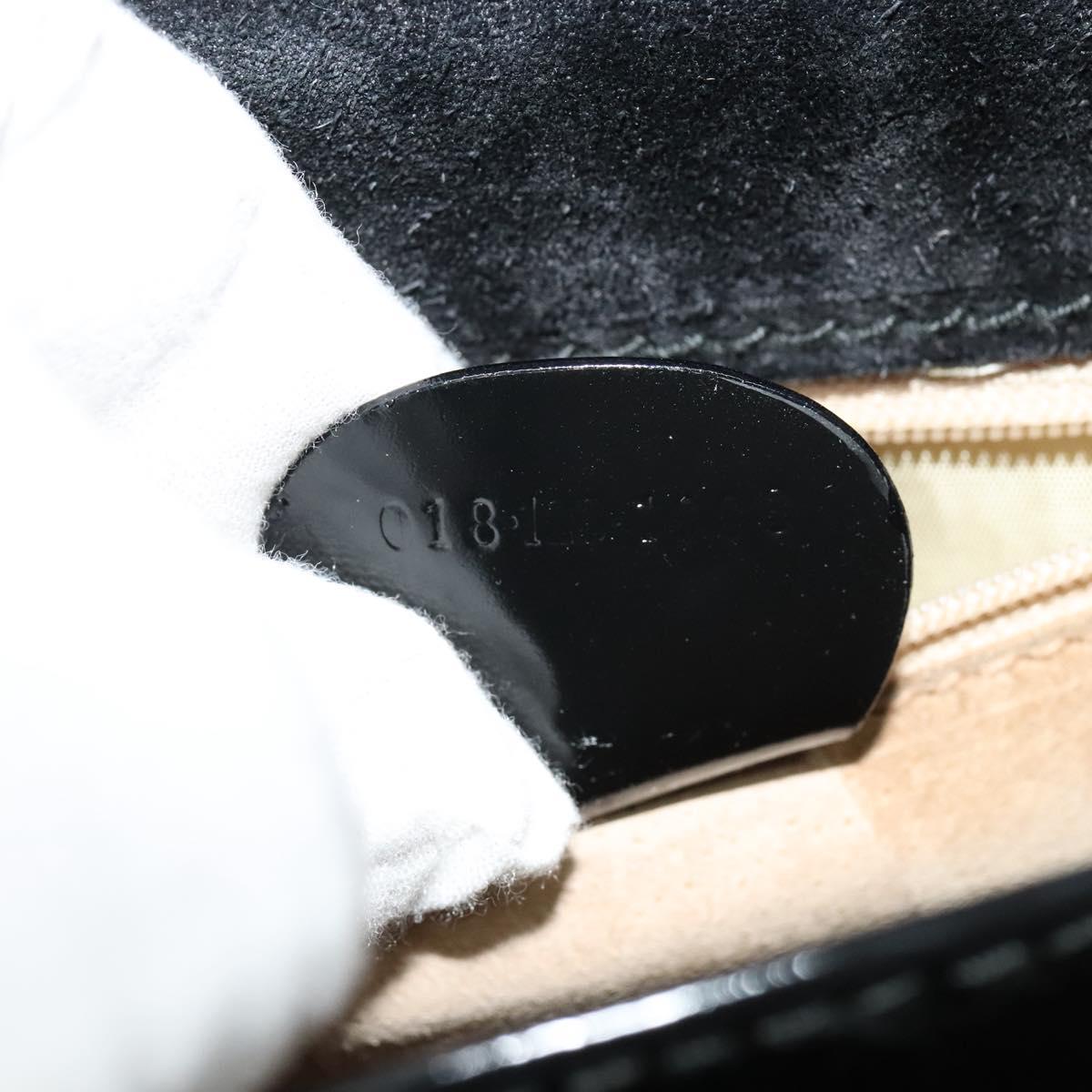GUCCI Shoulder Bag Patent Leather Black Silver 018 123 1003 Auth BA1383