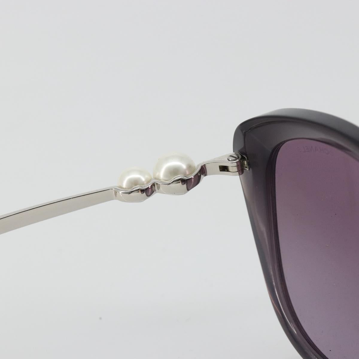 CHANEL Coco Pearl Sunglasses Plastic Purple CC Auth BA13830M