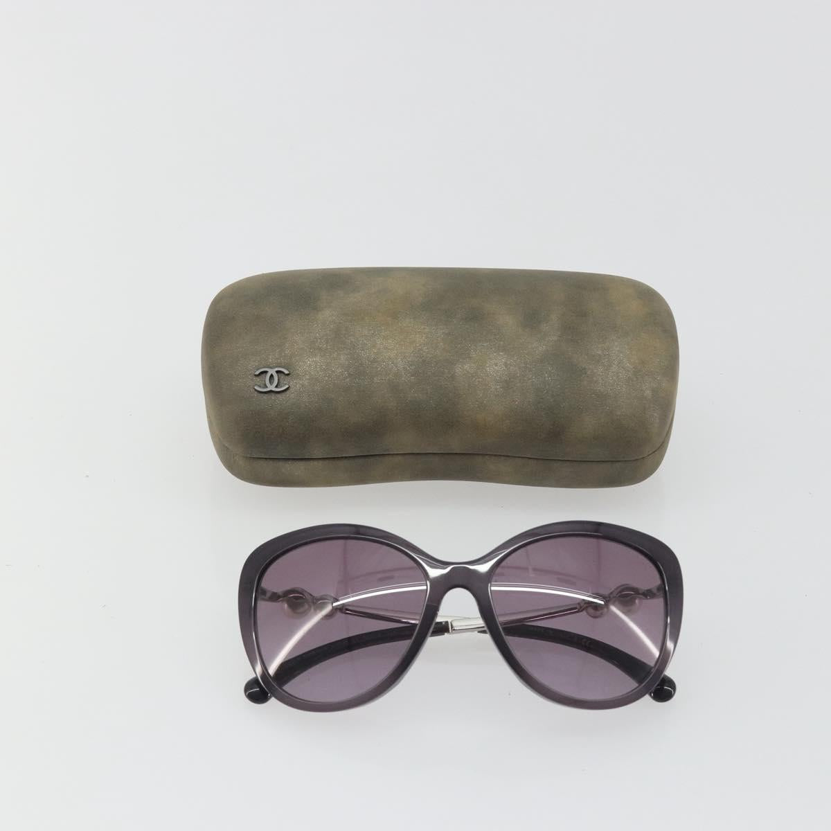 CHANEL Coco Pearl Sunglasses Plastic Purple CC Auth BA13830M