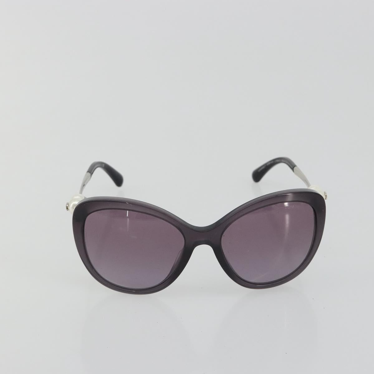 CHANEL Coco Pearl Sunglasses Plastic Purple CC Auth BA13830M