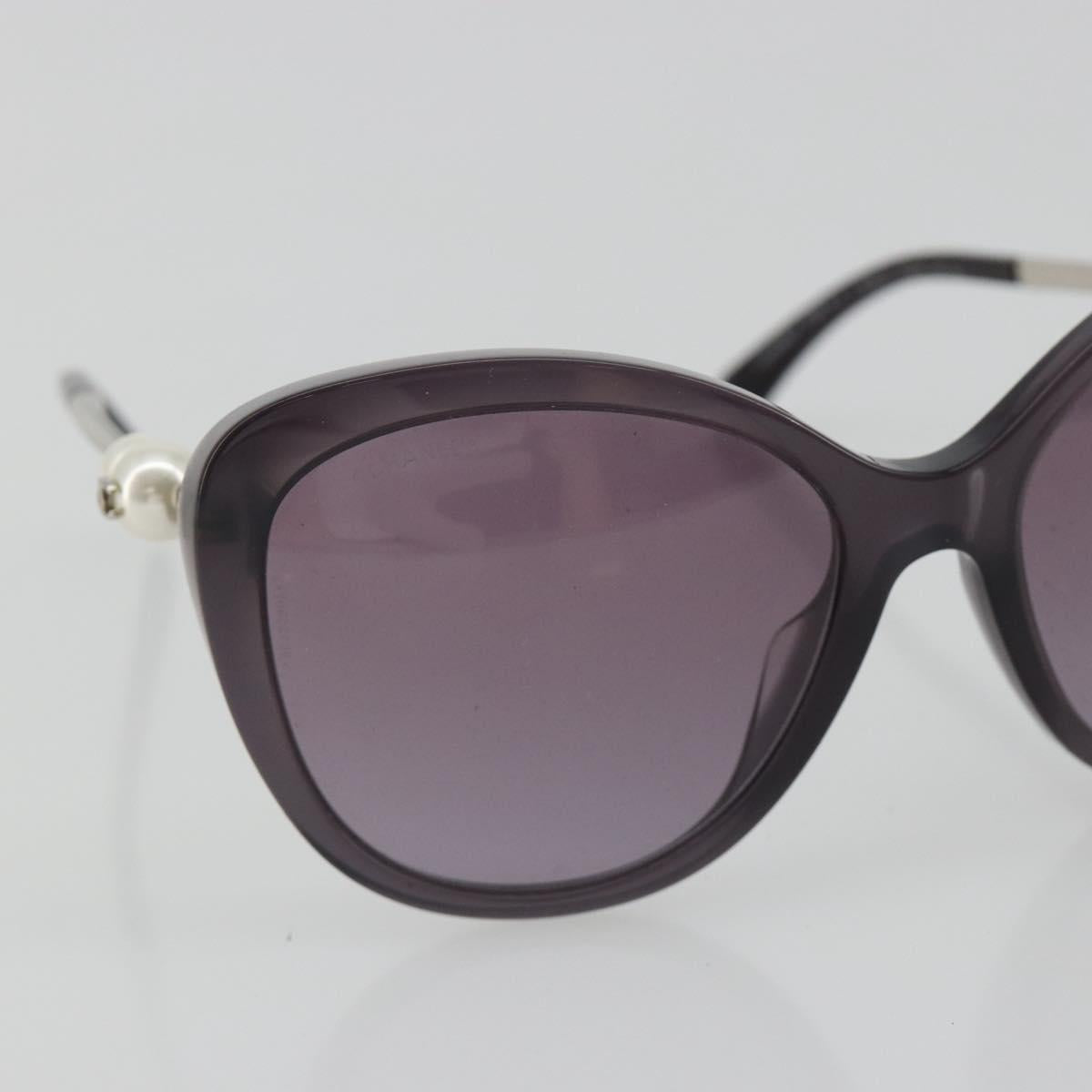 CHANEL Coco Pearl Sunglasses Plastic Purple CC Auth BA13830M