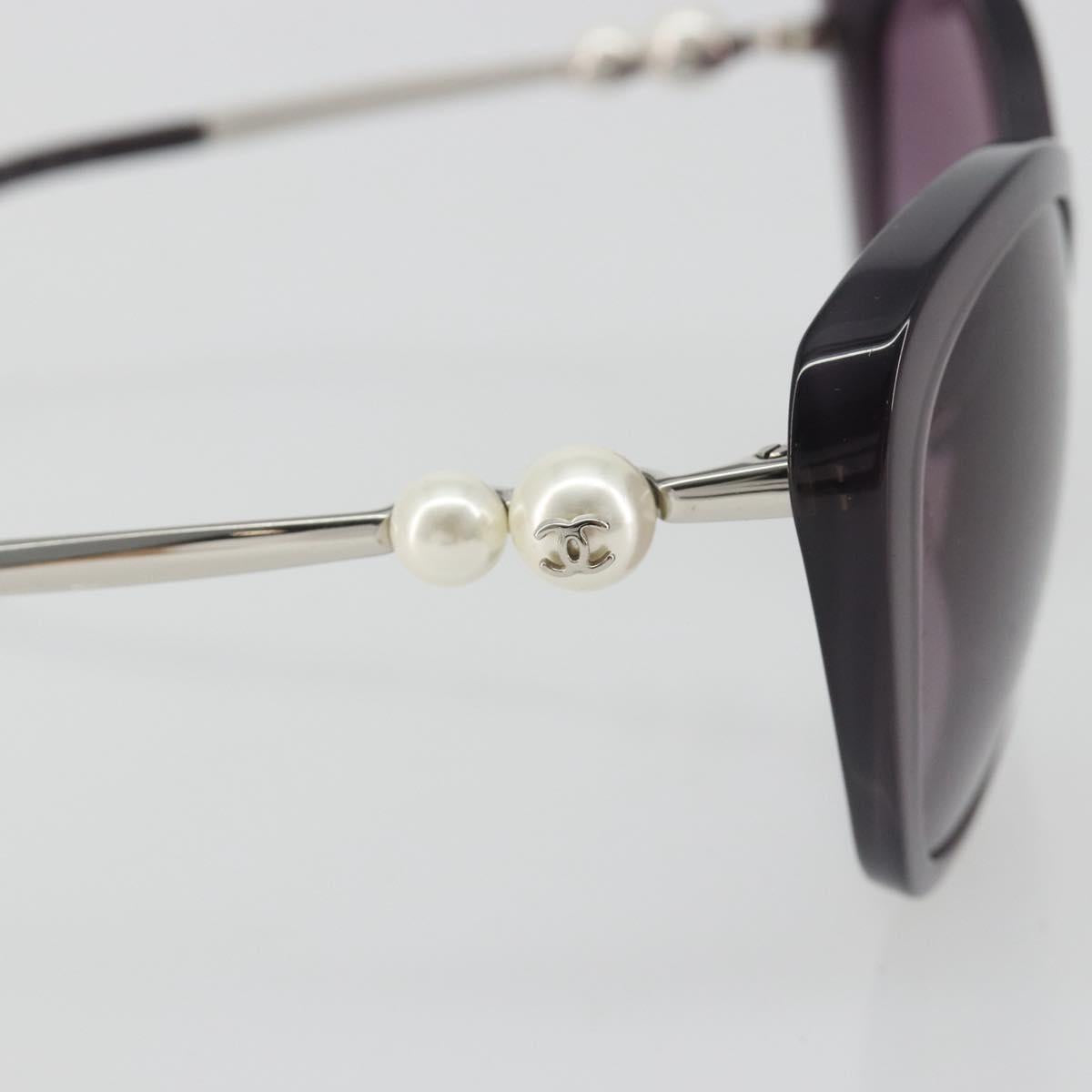 CHANEL Coco Pearl Sunglasses Plastic Purple CC Auth BA13830M