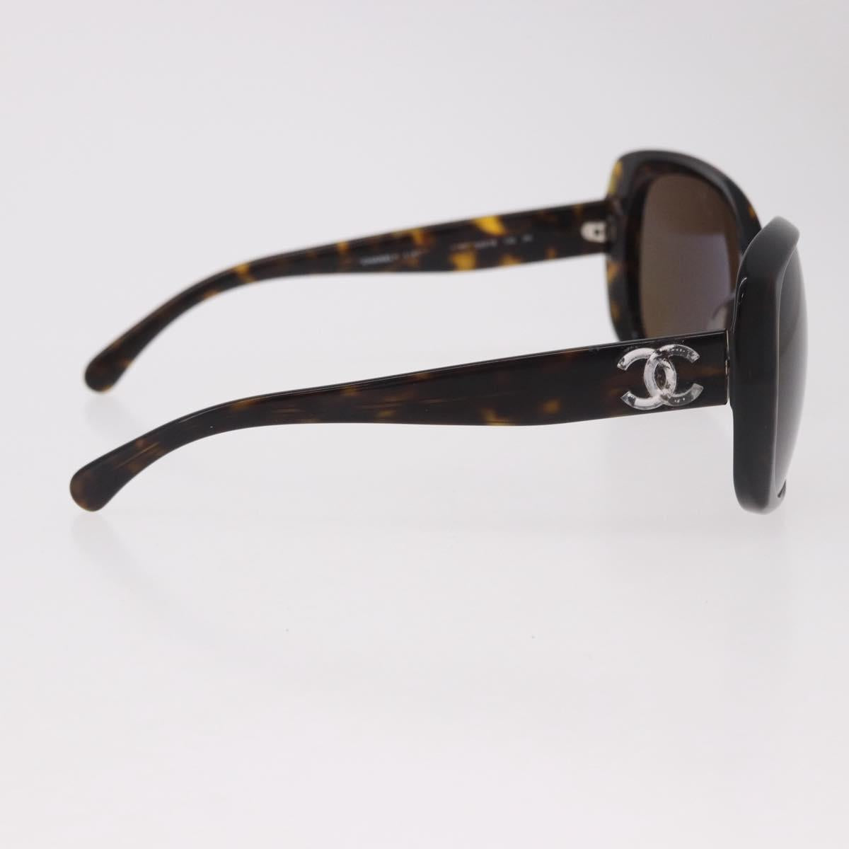 CHANEL Sunglasses Plastic Brown CC Auth BA13831