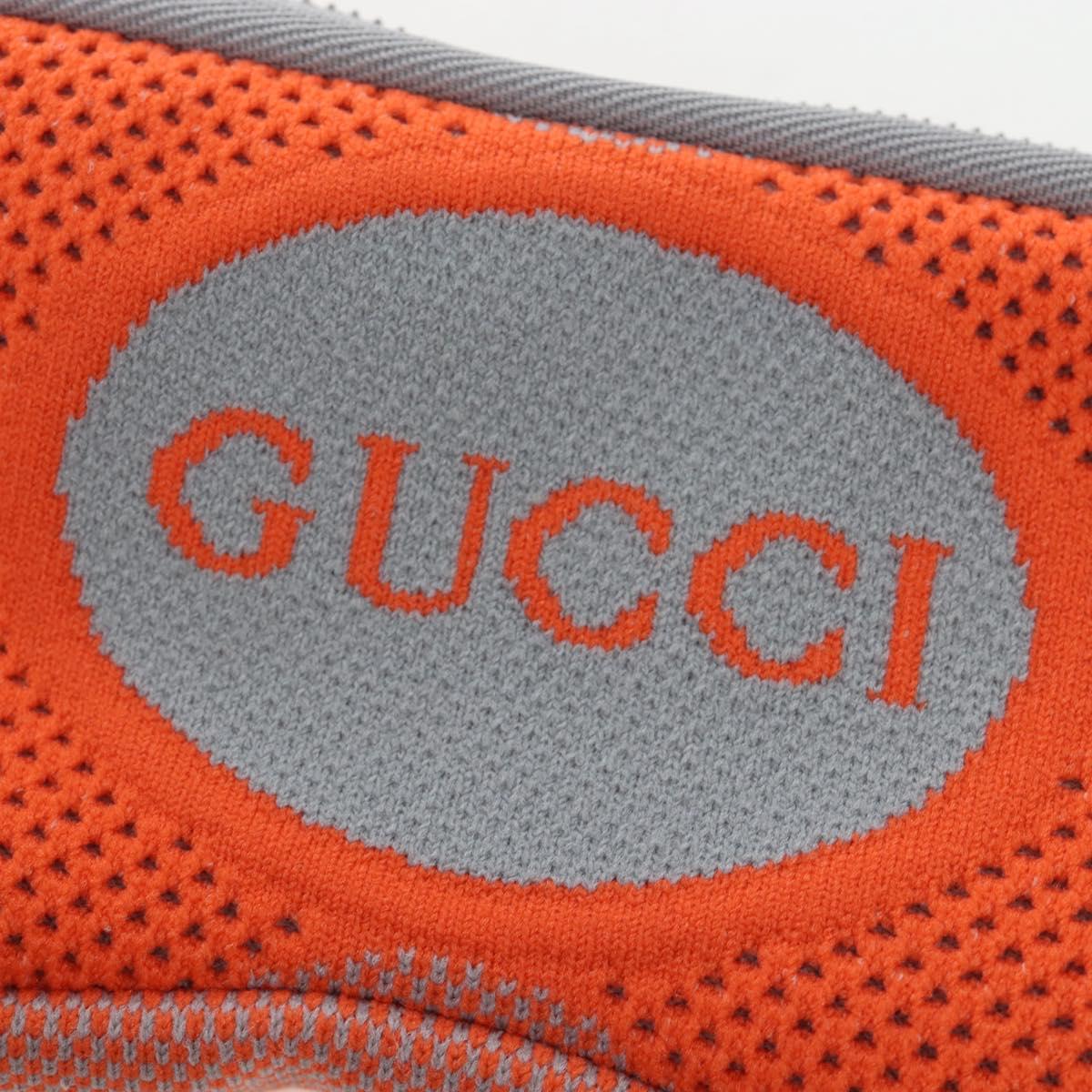 GUCCI Glasses Case Technical knit Orange Silver 824707 Auth BA13835M