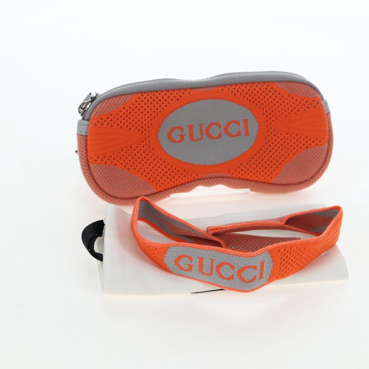 GUCCI Glasses Case Technical knit Orange Silver 824707 Auth BA13835M