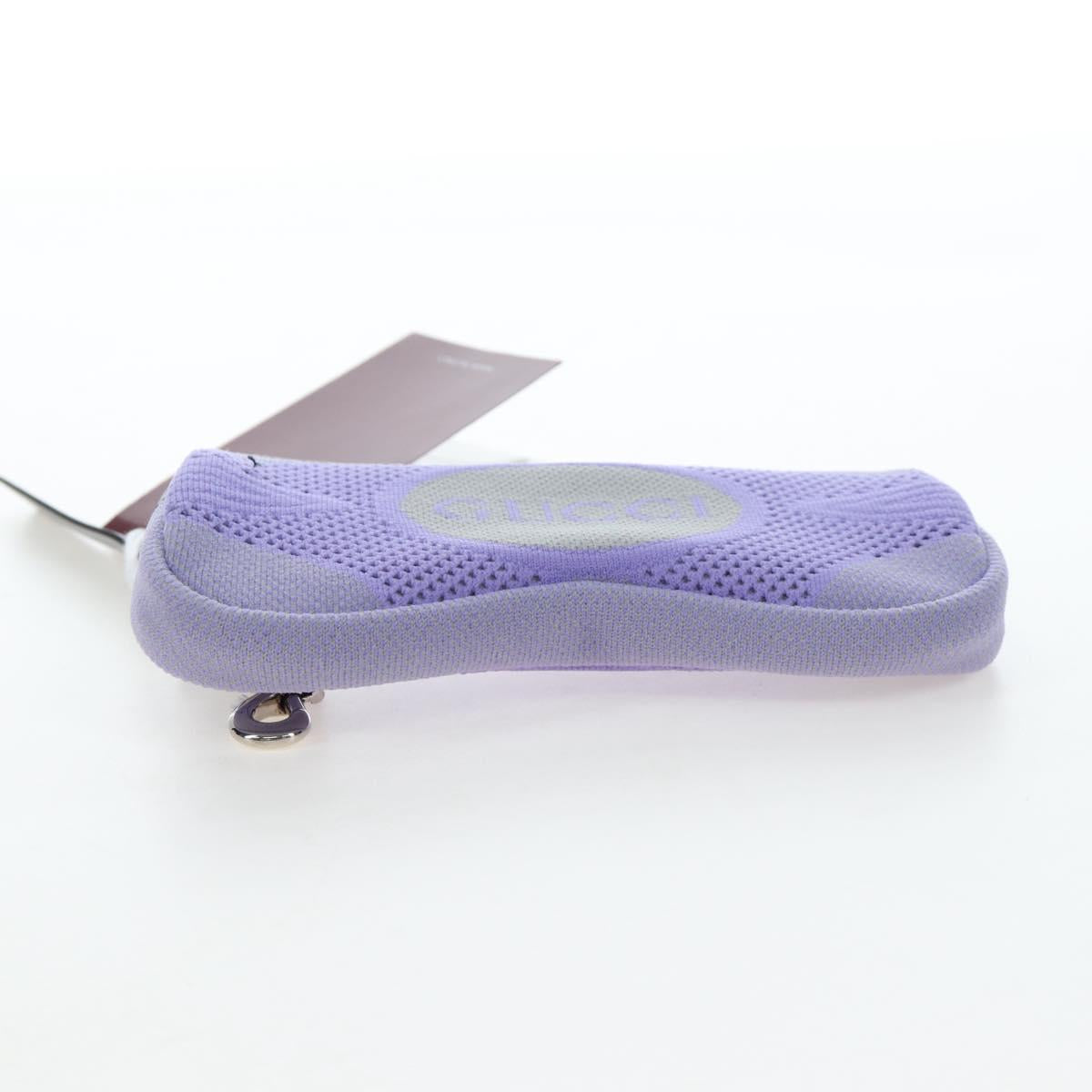 GUCCI Glasses Case Technical knit Purple Silver 824707 Auth BA13836M
