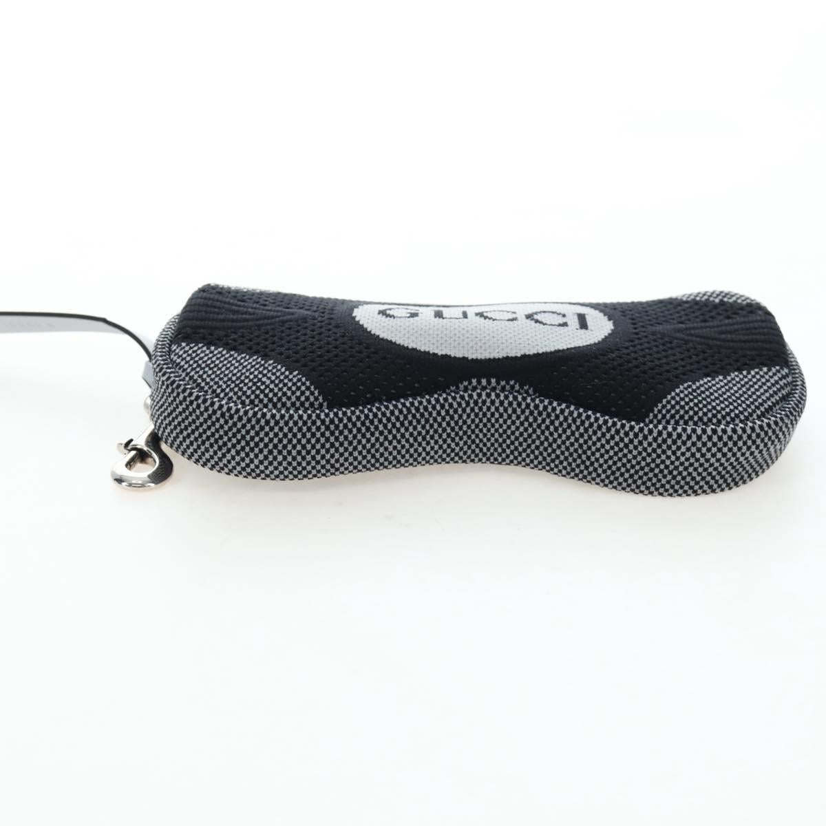 GUCCI Glasses Case Technical knit Black Silver 824707 Auth BA13837M