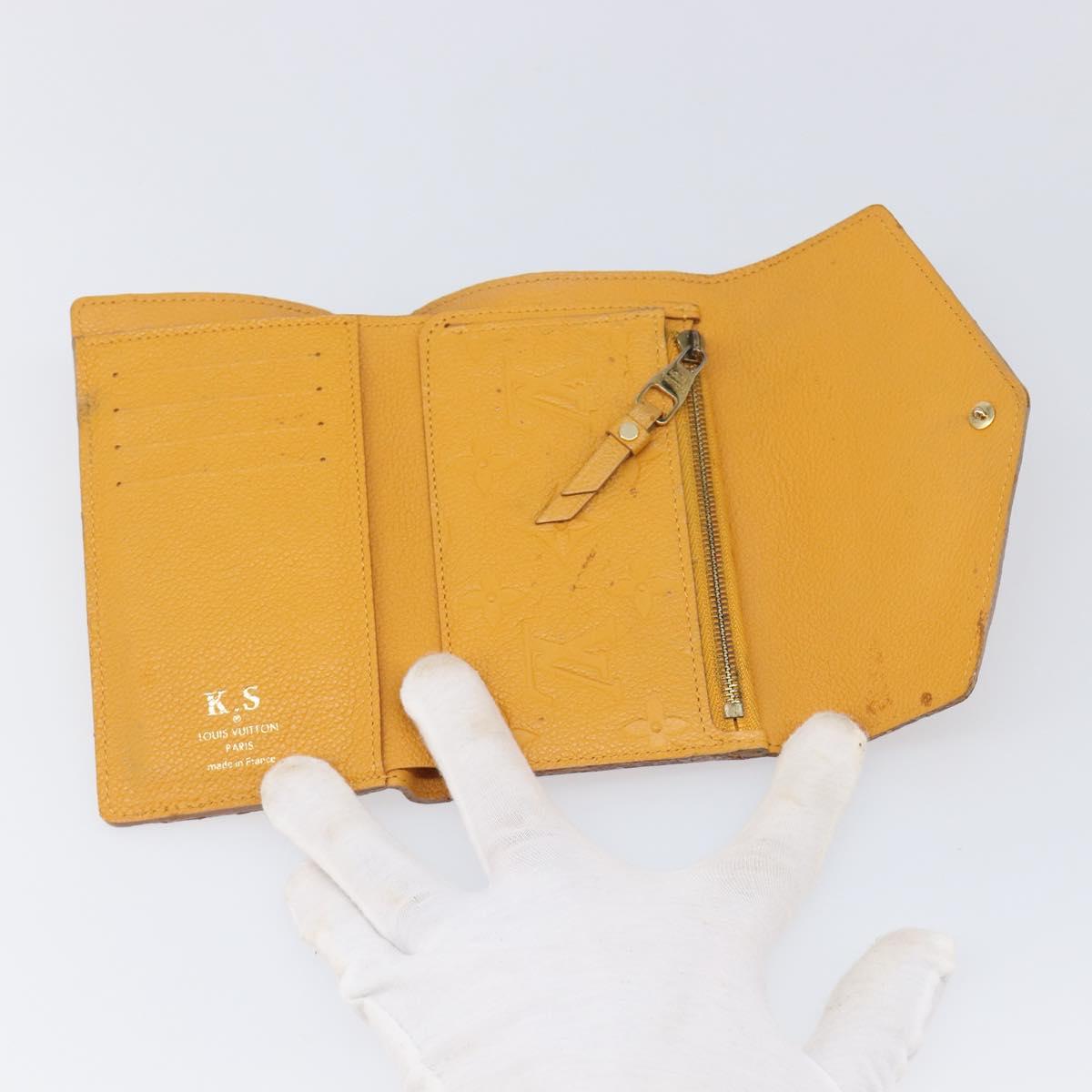 LOUIS VUITTON Empreinte Portefeuille Curie's Compact Saffron Auth BA13838