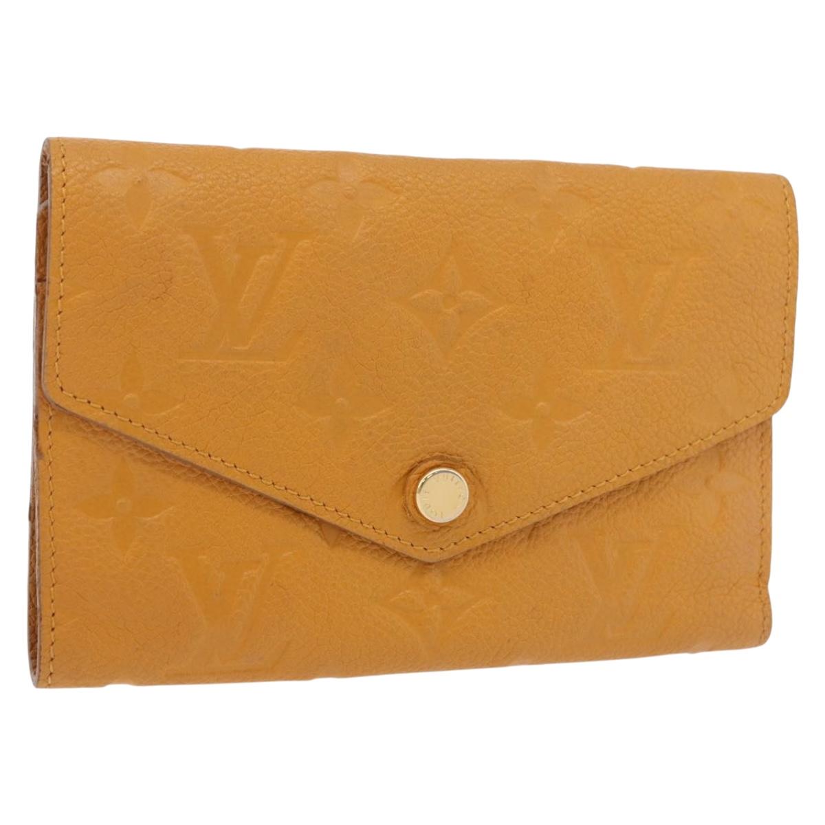 LOUIS VUITTON Empreinte Portefeuille Curie's Compact Saffron Auth BA13838A