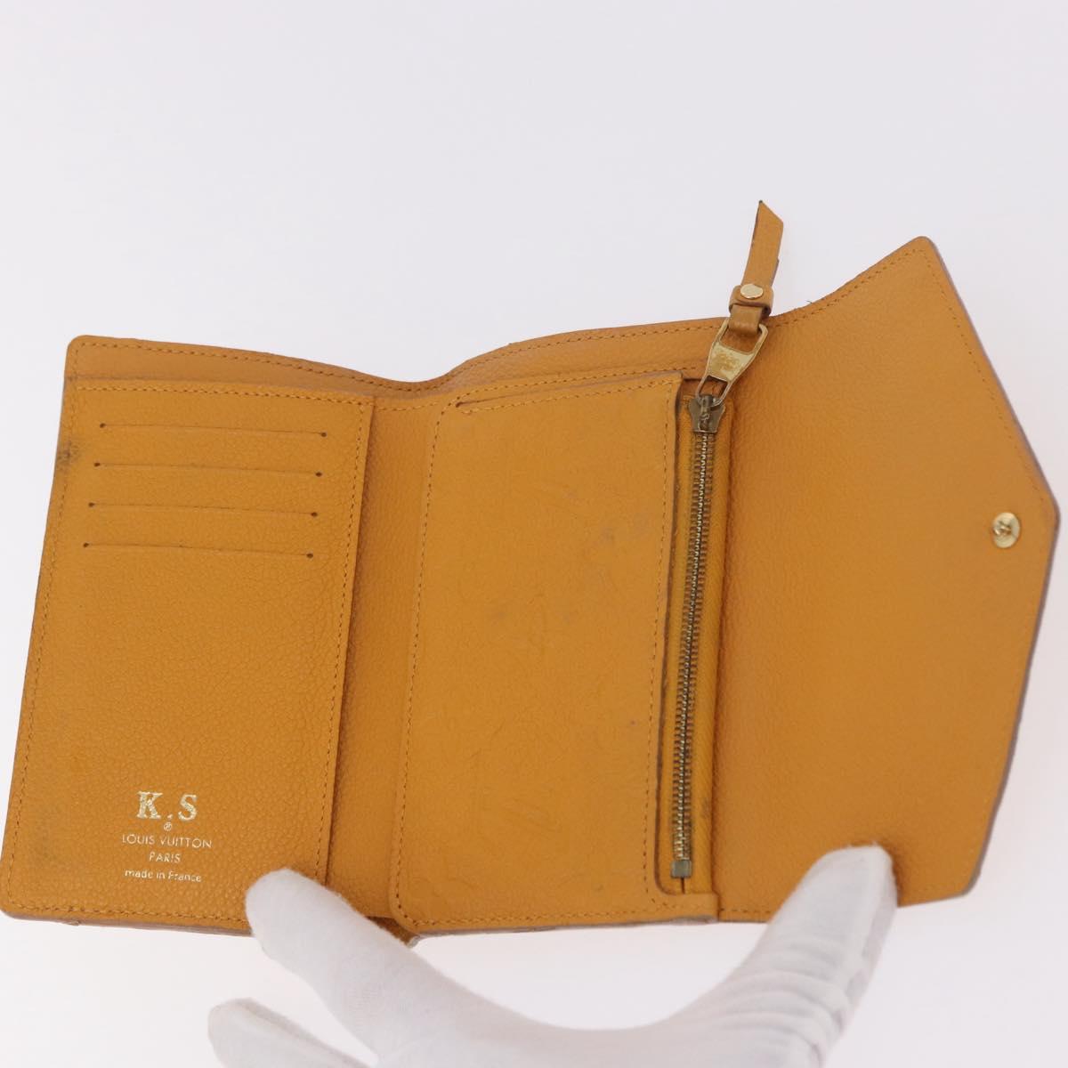 LOUIS VUITTON Empreinte Portefeuille Curie's Compact Saffron Auth BA13838A