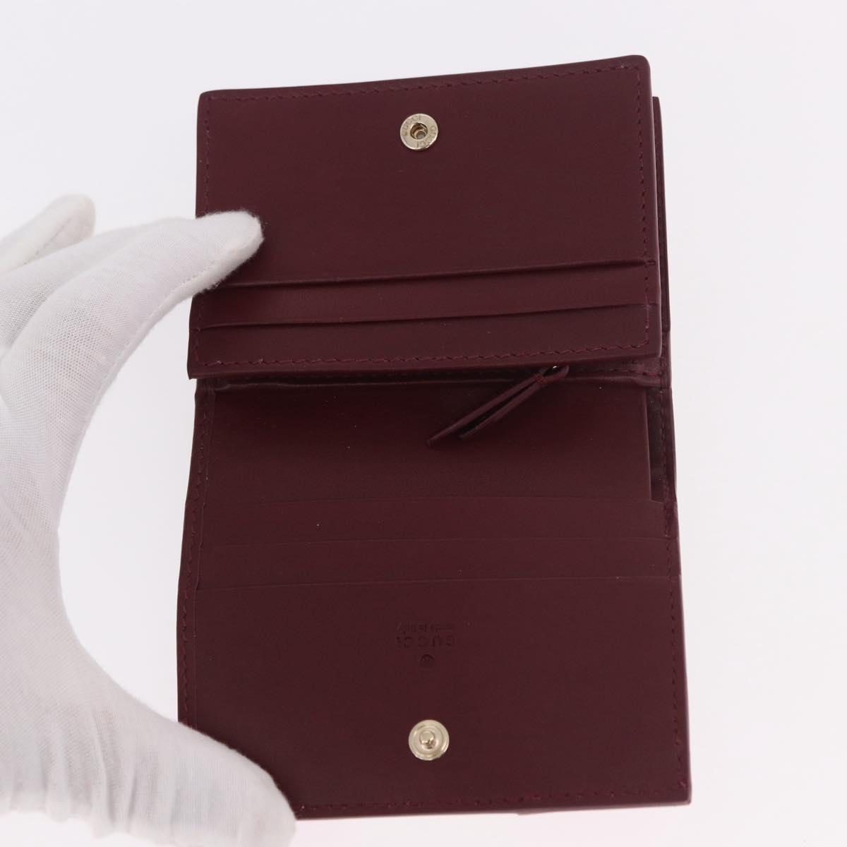 GUCCI GG Supreme Bifold Wallet PVC Beige Gold 818767 Auth BA13845M