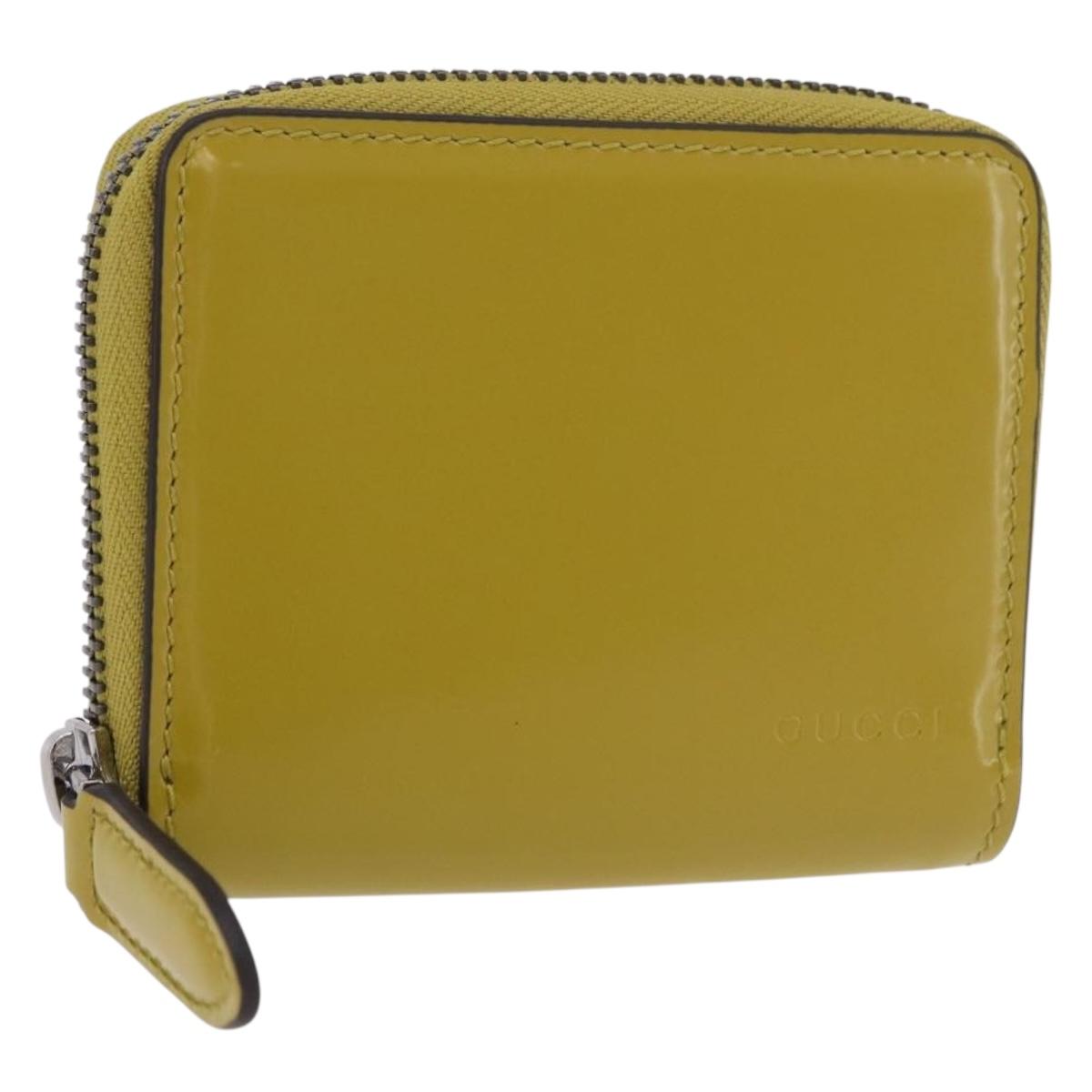 GUCCI Wallet Patent leather Green Silver 817375 Auth BA13847V