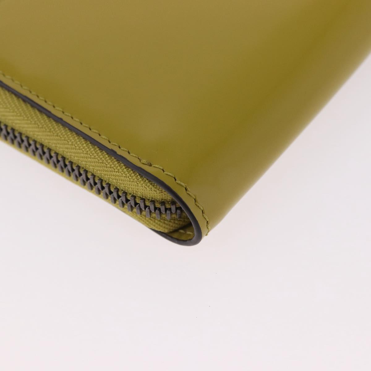 GUCCI Wallet Patent leather Green Silver 817375 Auth BA13847V