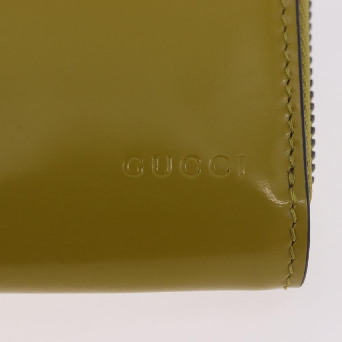 GUCCI Wallet Patent leather Green Silver 817375 Auth BA13847V