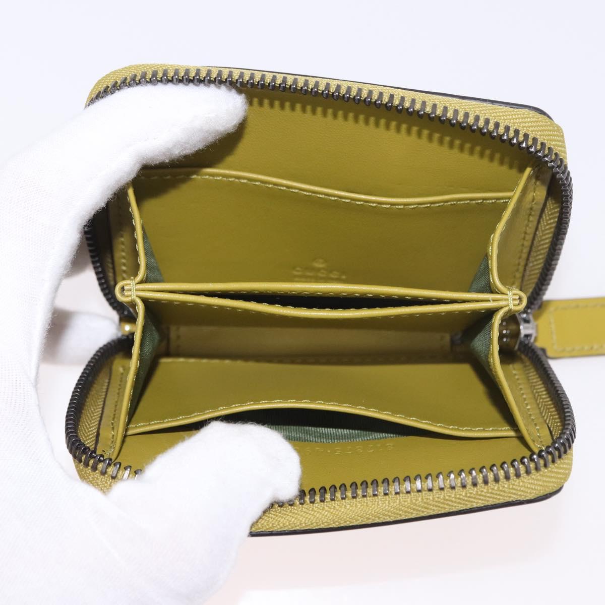 GUCCI Wallet Patent leather Green Silver 817375 Auth BA13847V
