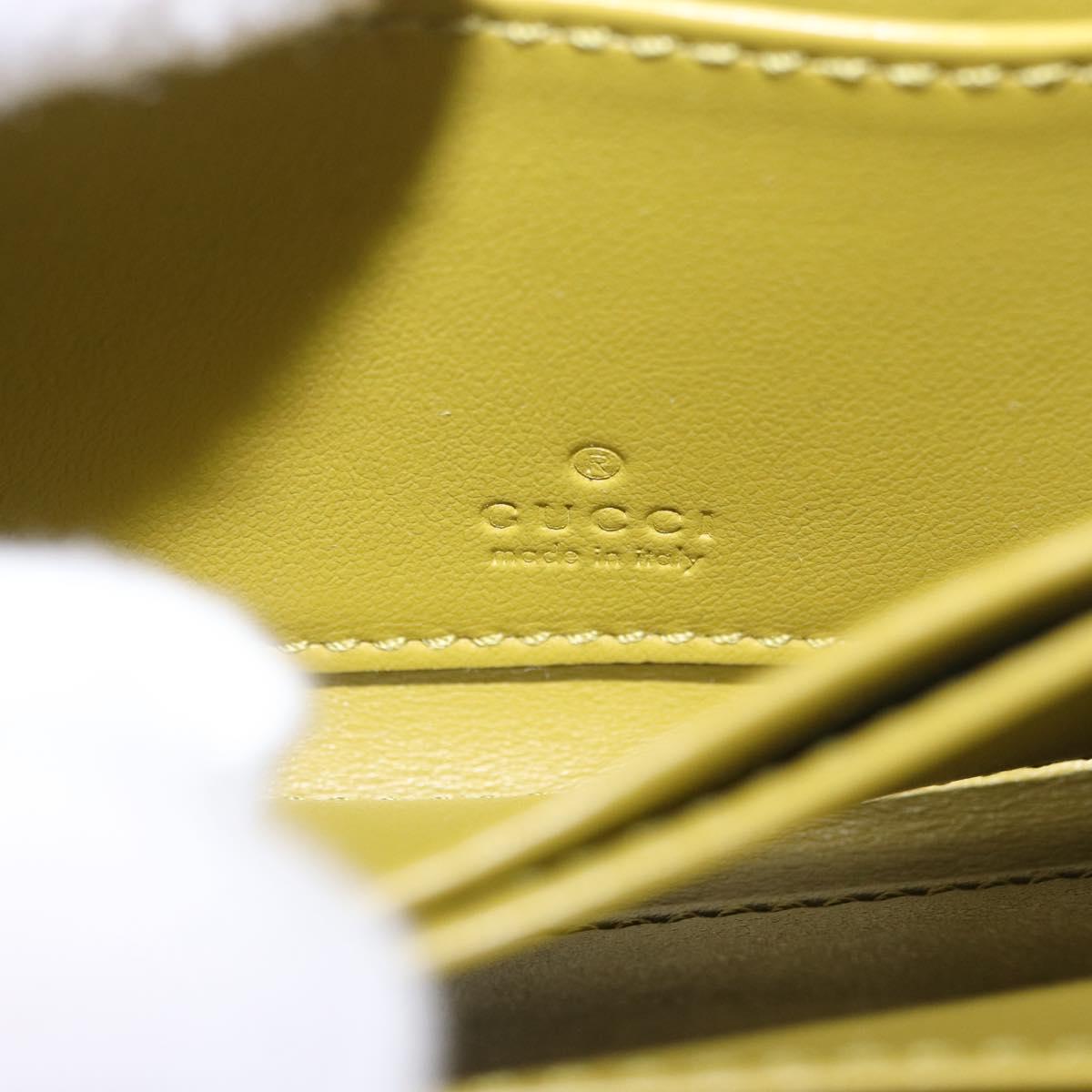 GUCCI Wallet Patent leather Green Silver 817375 Auth BA13847V