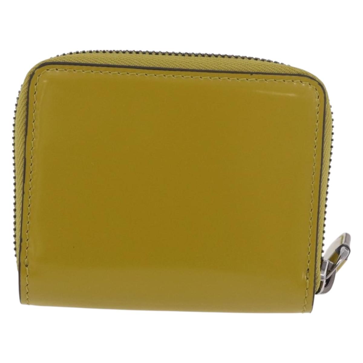 GUCCI Wallet Patent leather Green Silver 817375 Auth BA13847V