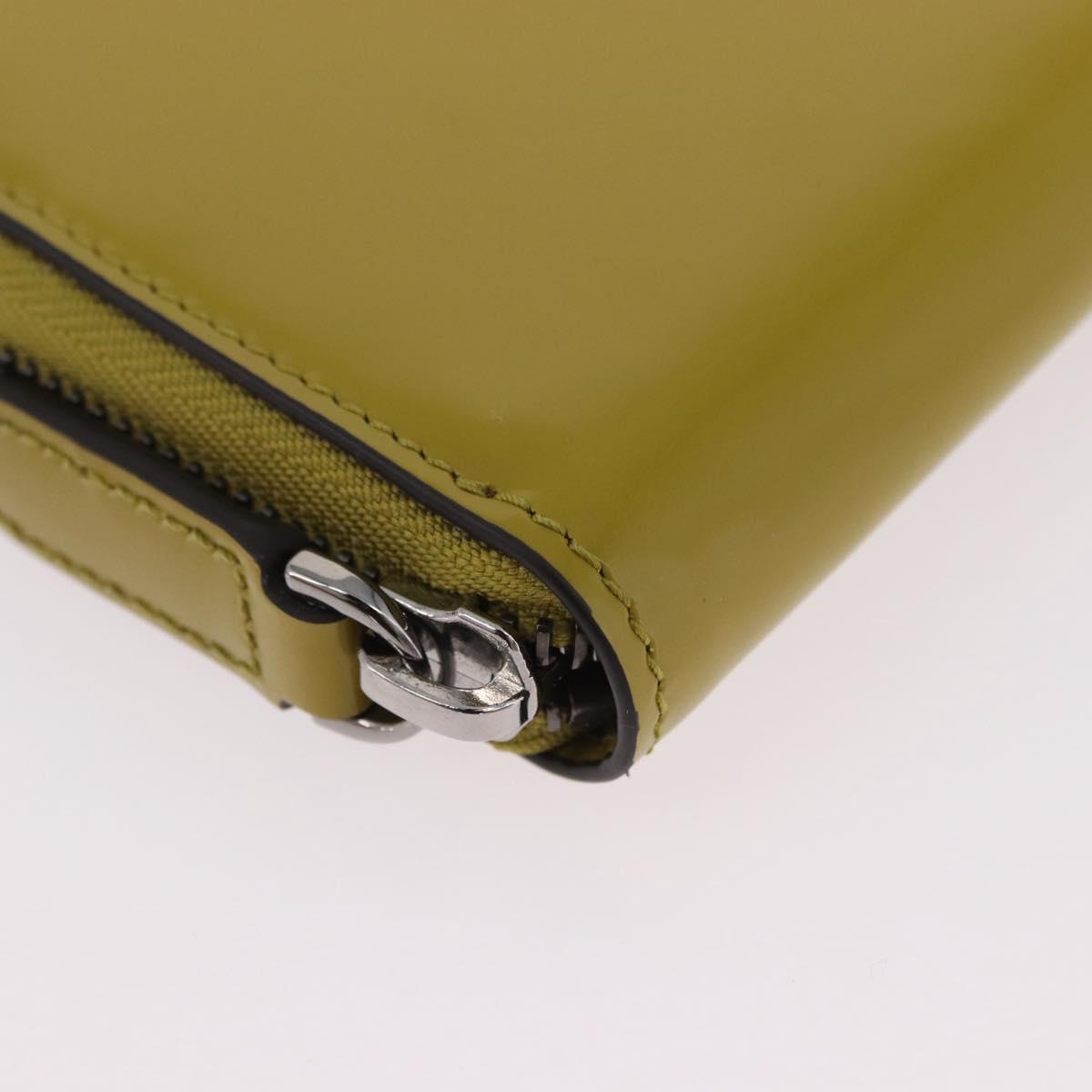 GUCCI Wallet Patent leather Green Silver 817375 Auth BA13847V