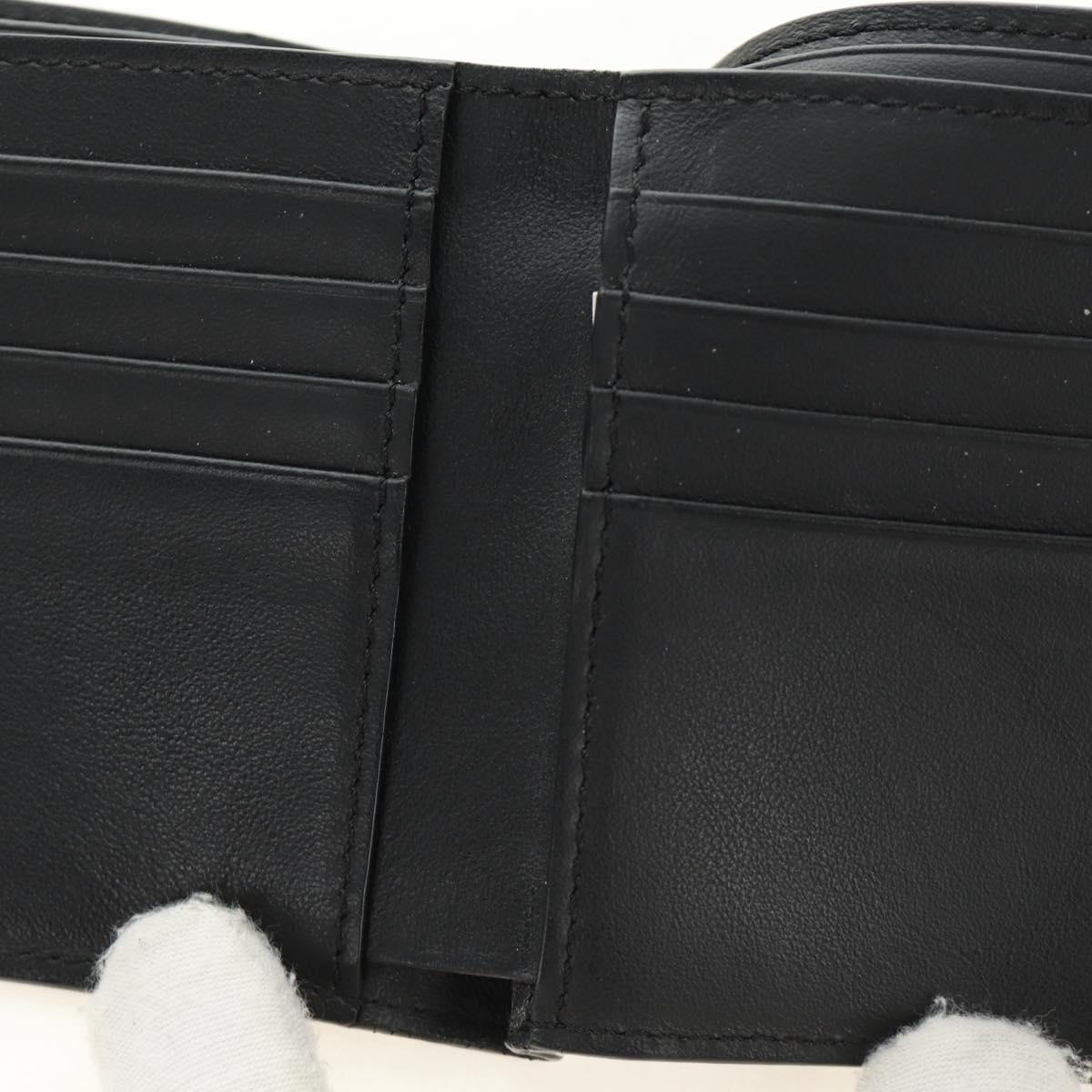 FENDI Zucca Canvas Bifold Wallet Leather Green Black Auth BA13848A