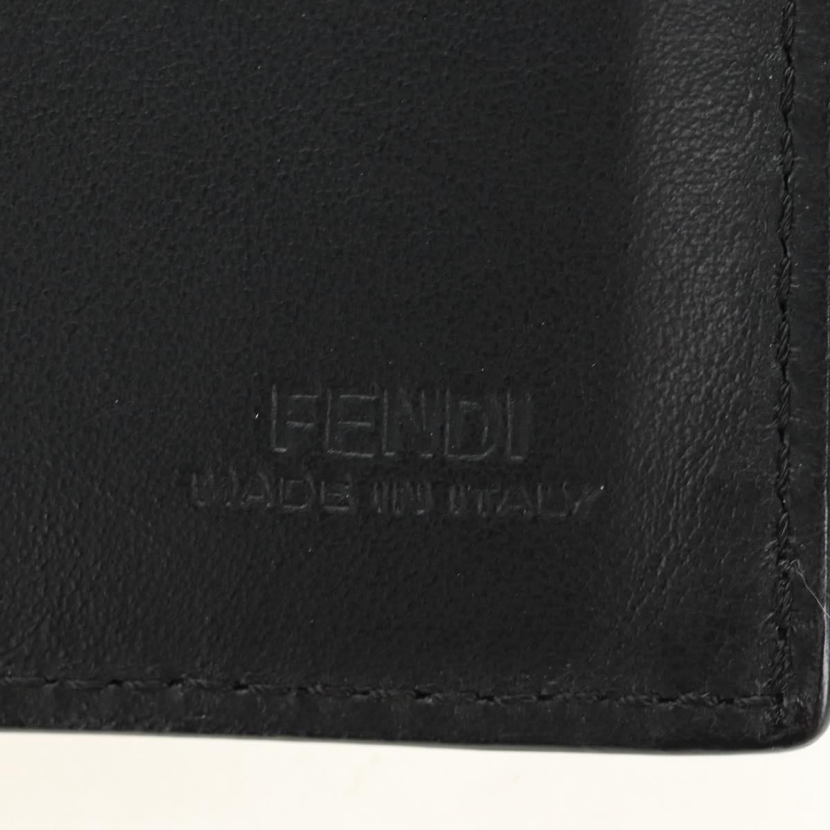FENDI Zucca Canvas Bifold Wallet Leather Green Black Auth BA13848A