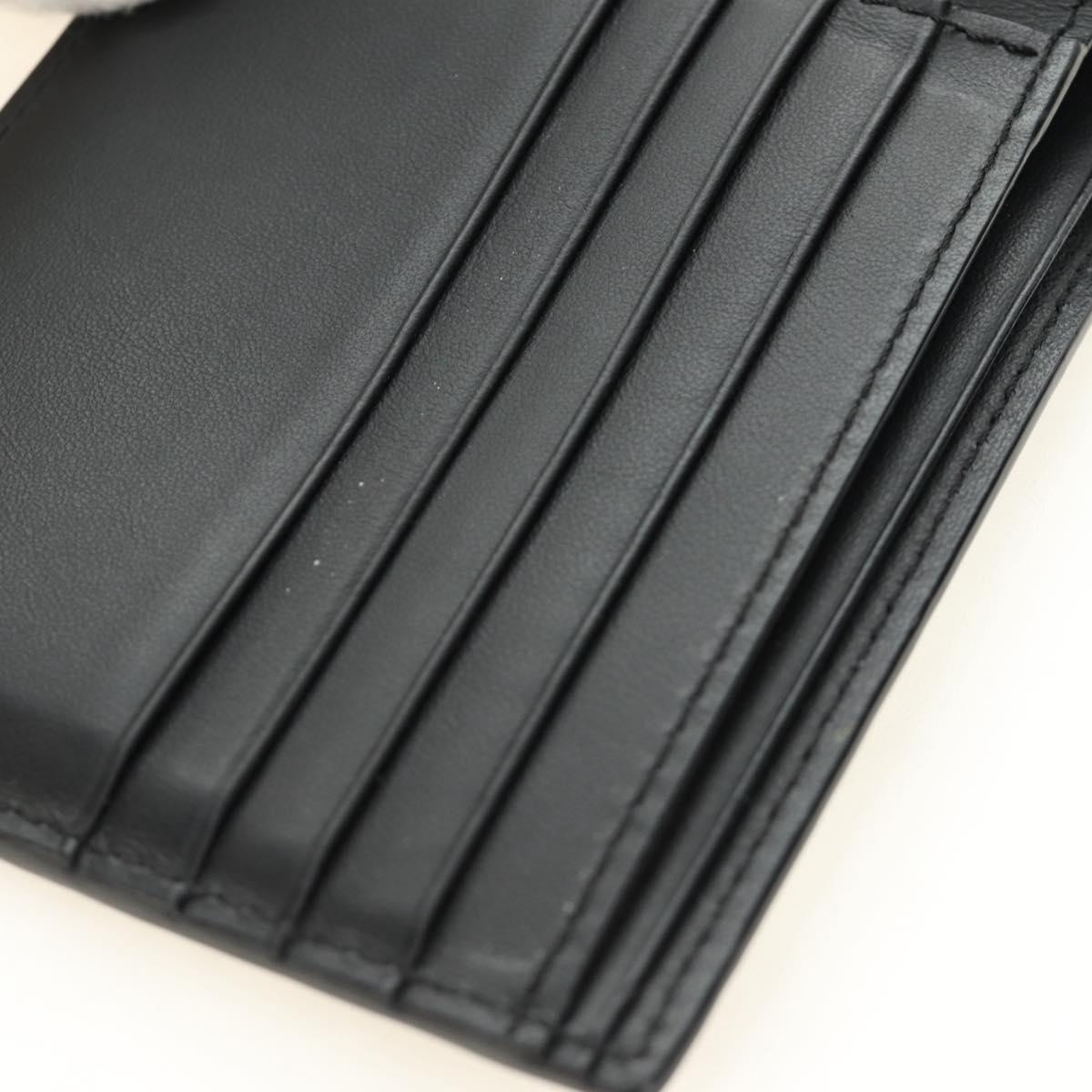 FENDI Zucca Canvas Bifold Wallet Leather Green Black Auth BA13848A