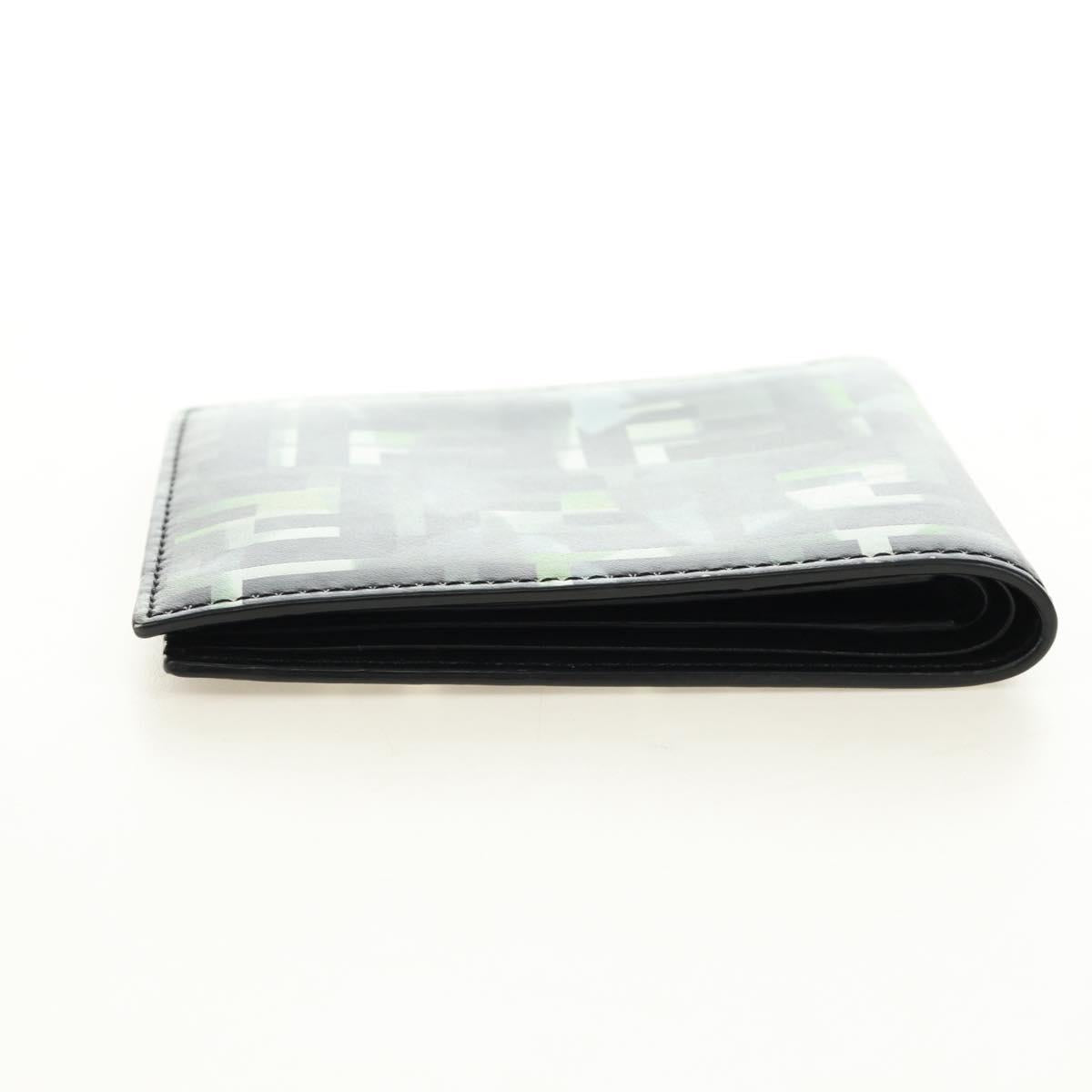 FENDI Zucca Canvas Bifold Wallet Leather Green Black Auth BA13848A