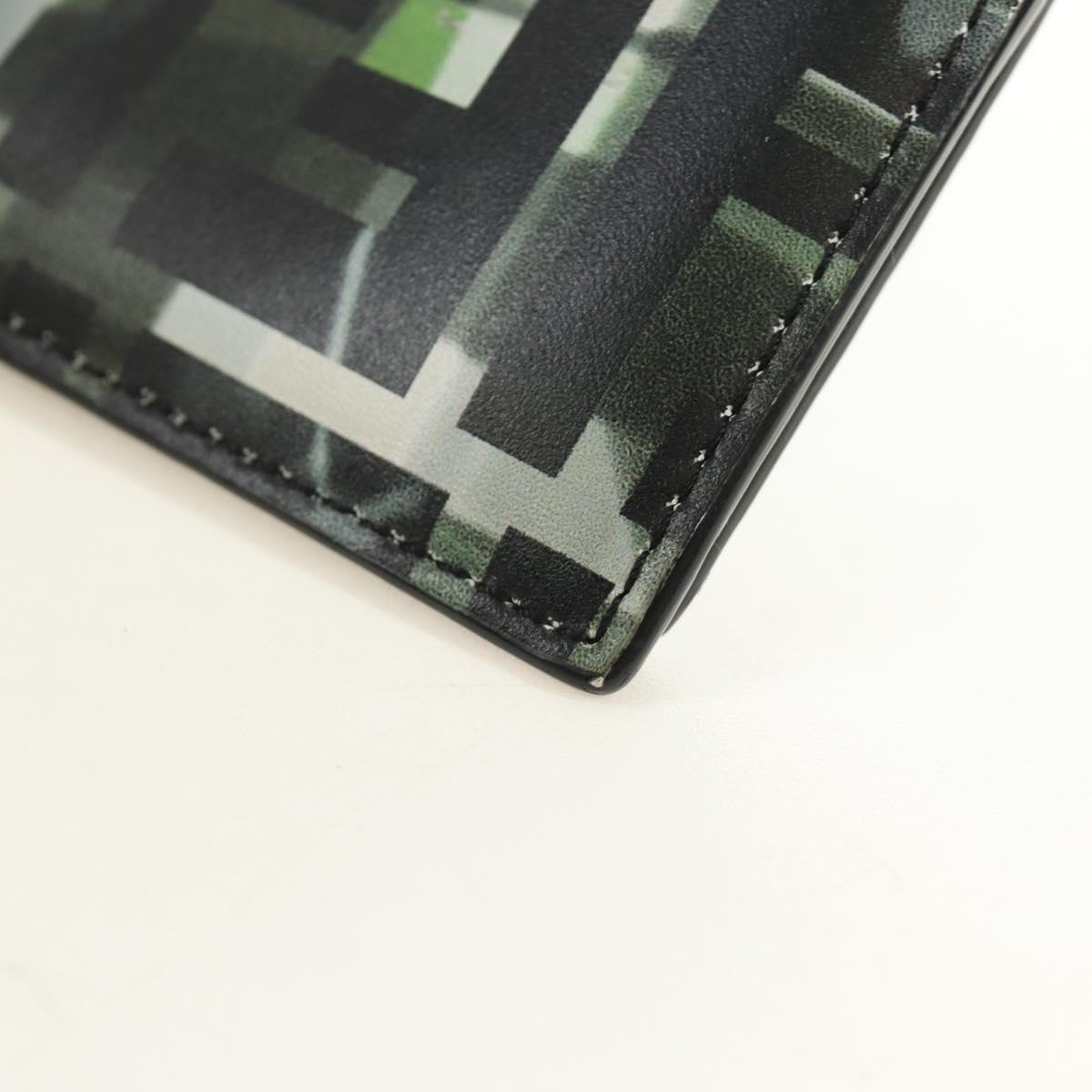 FENDI Zucca Canvas Bifold Wallet Leather Green Black Auth BA13848A