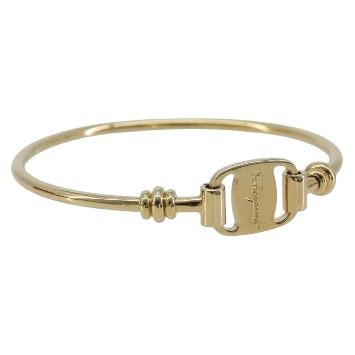 Salvatore Ferragamo Vala Bracelet metal Gold Auth BA13850V
