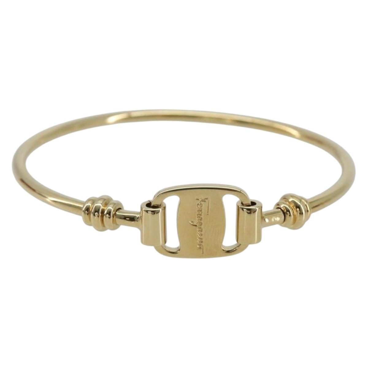 Salvatore Ferragamo Vala Bracelet metal Gold Auth BA13850V