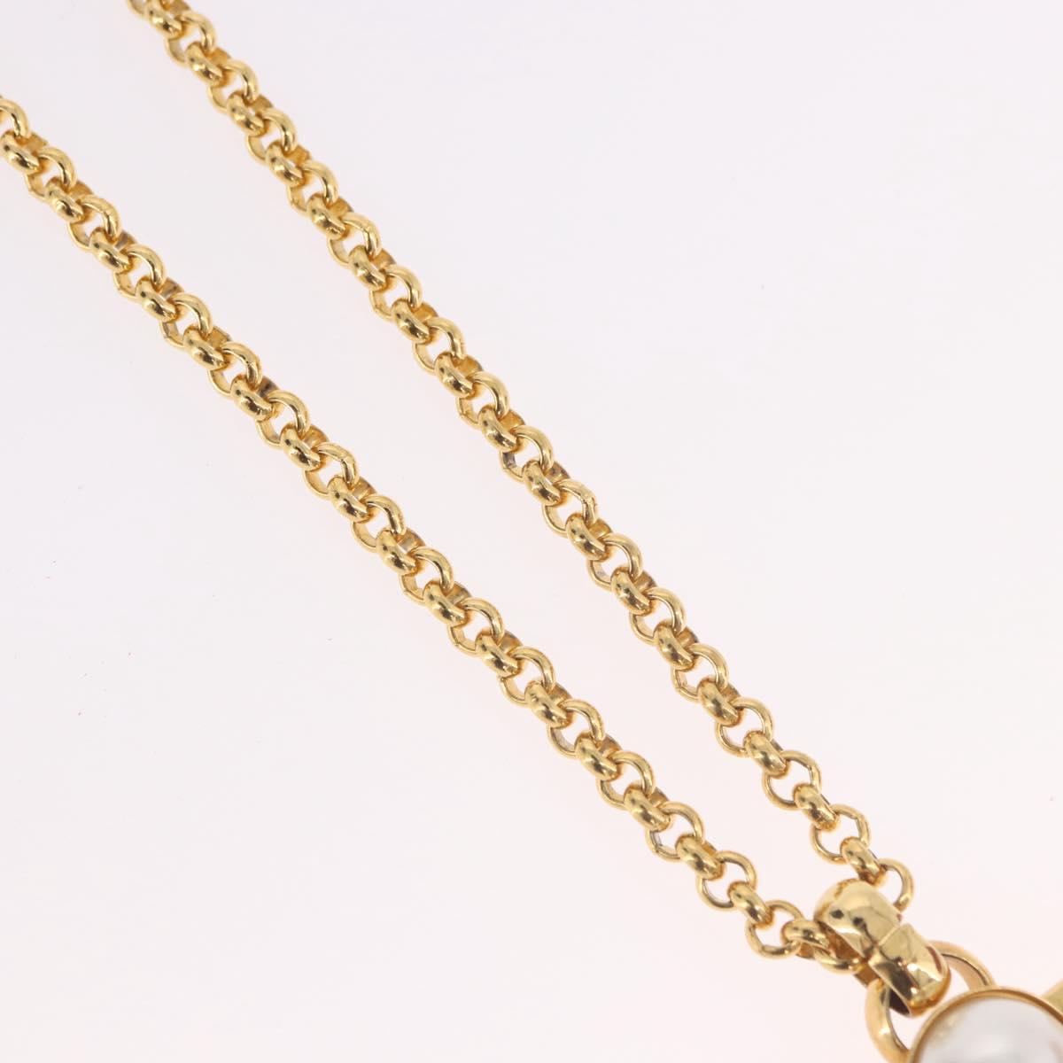 Salvatore Ferragamo Gancini Necklace Metal Gold Tone Auth BA13851V