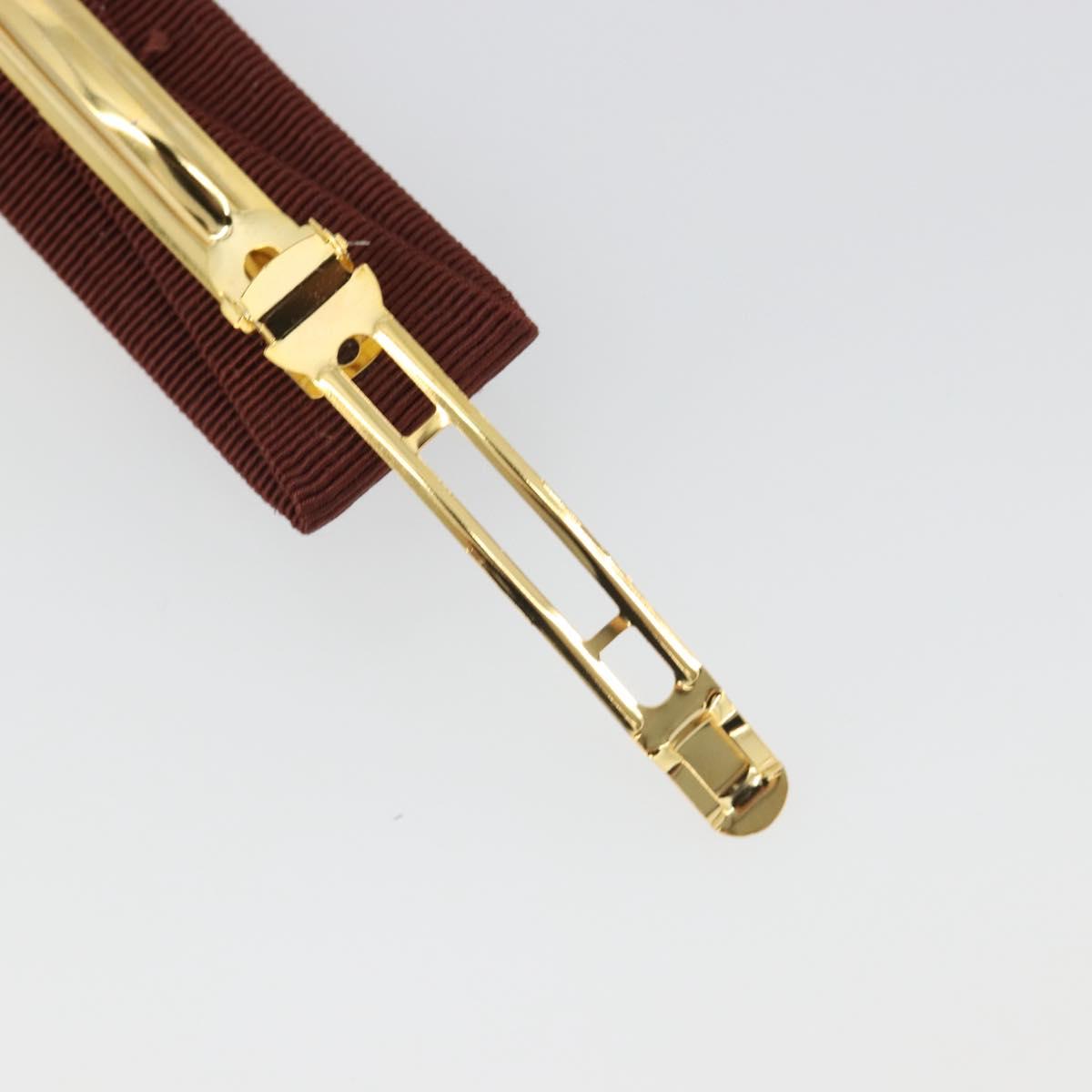 Salvatore Ferragamo Valletta Hair clip metal Brown Gold Auth BA13852V