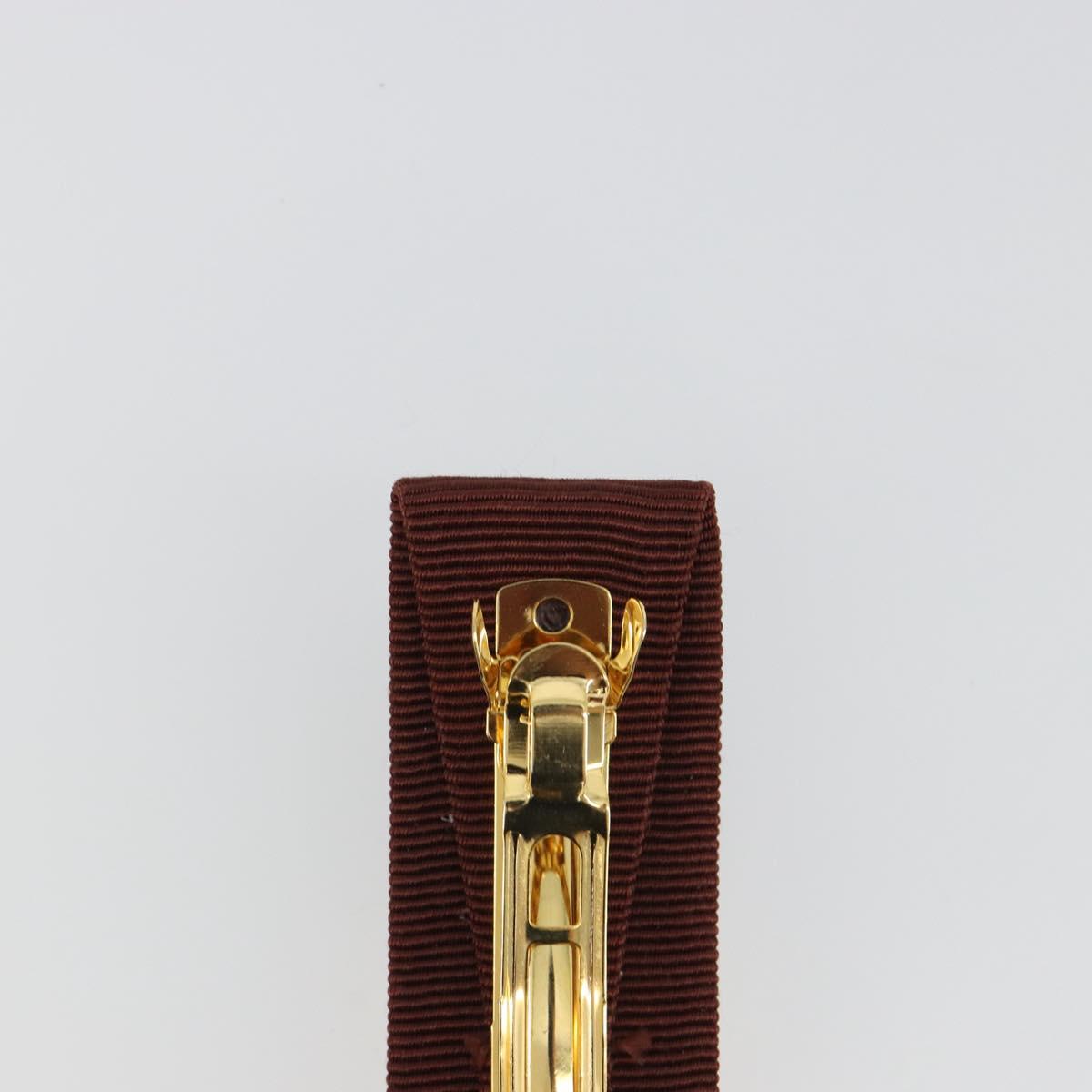 Salvatore Ferragamo Valletta Hair clip metal Brown Gold Auth BA13852V