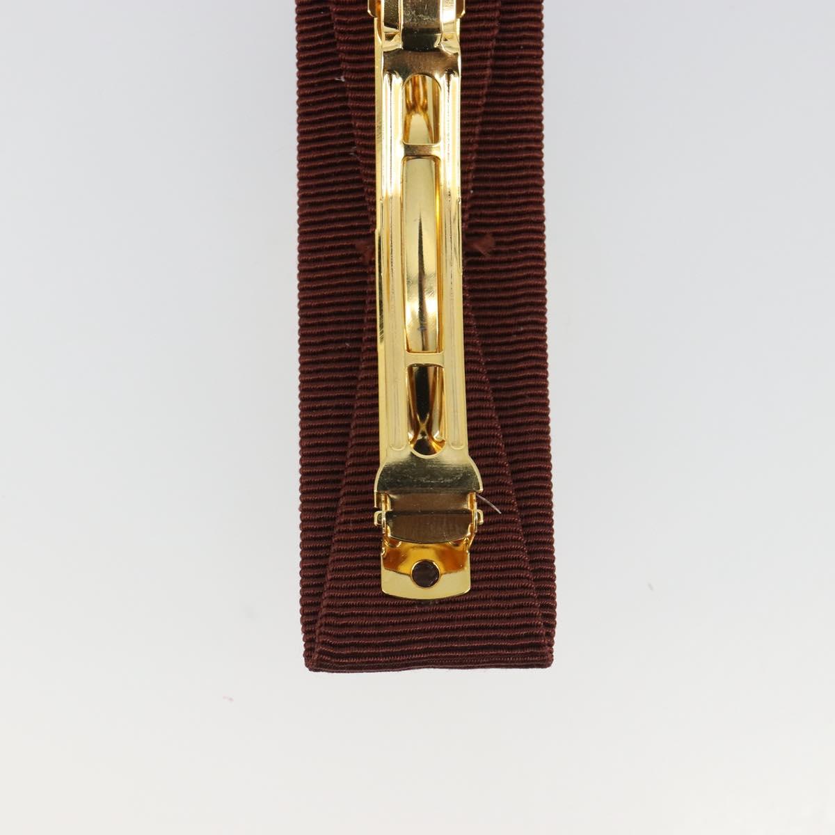 Salvatore Ferragamo Valletta Hair clip metal Brown Gold Auth BA13852V