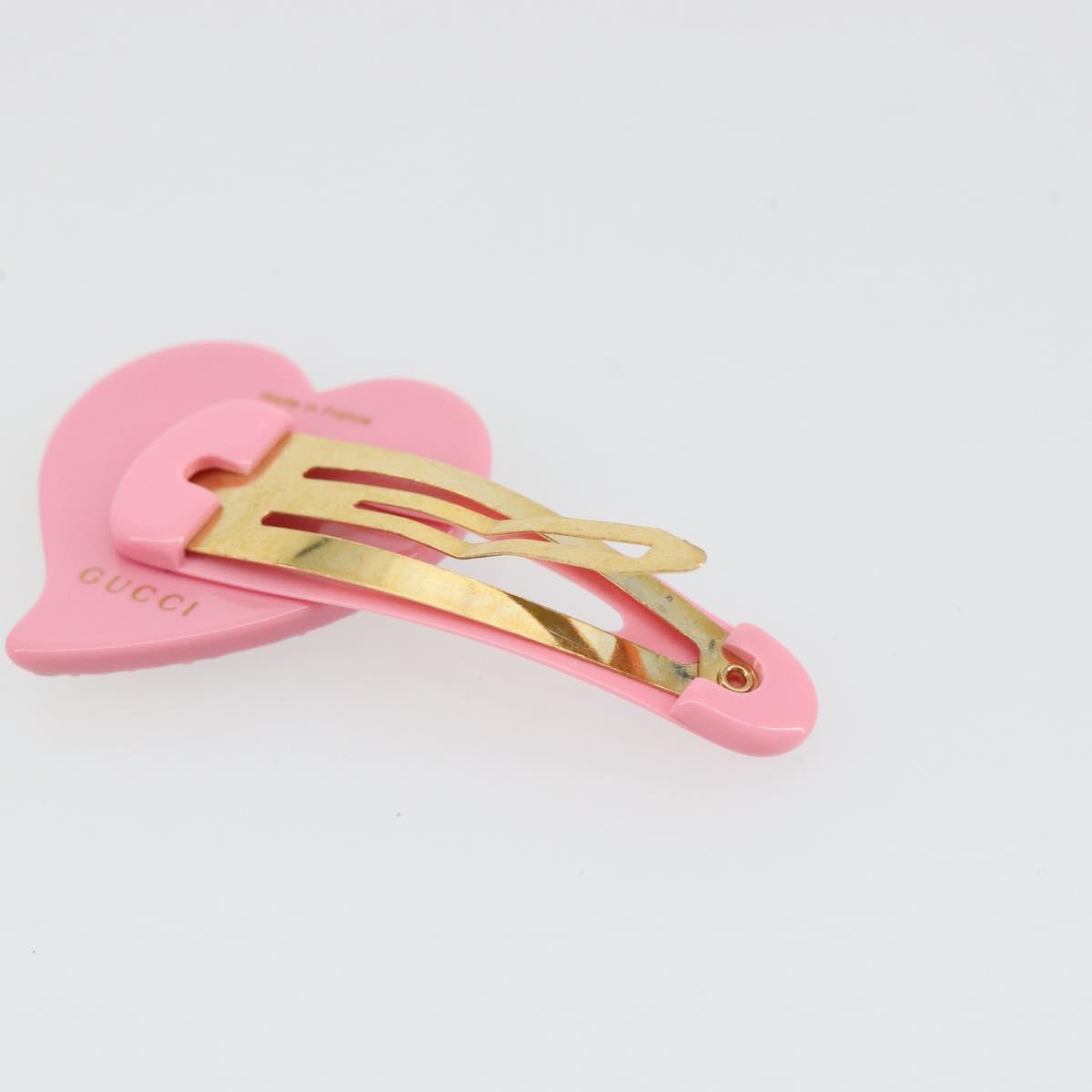GUCCI Barrette Hair clip plastic Pink Gold Auth BA13853M