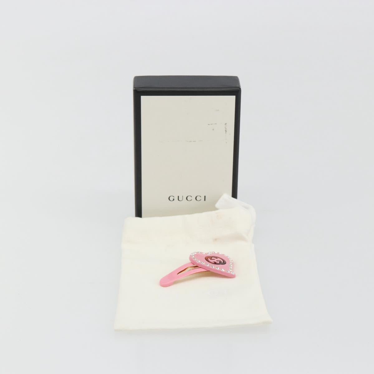 GUCCI Barrette Hair clip plastic Pink Gold Auth BA13853M