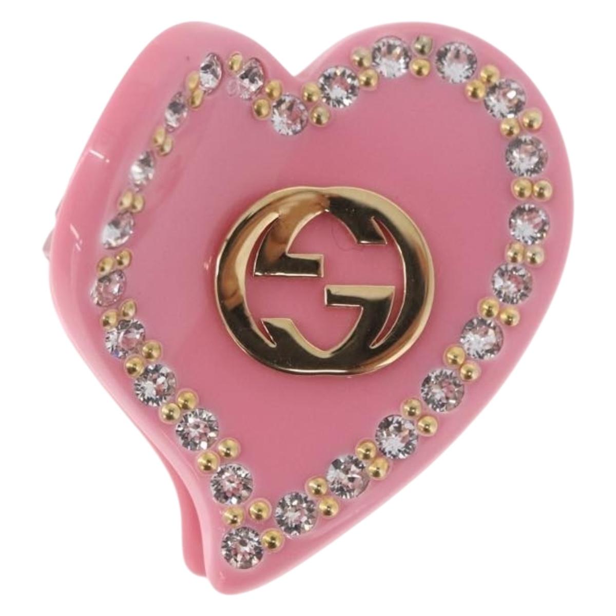 GUCCI Hair Clip plastic Pink Auth BA13854M