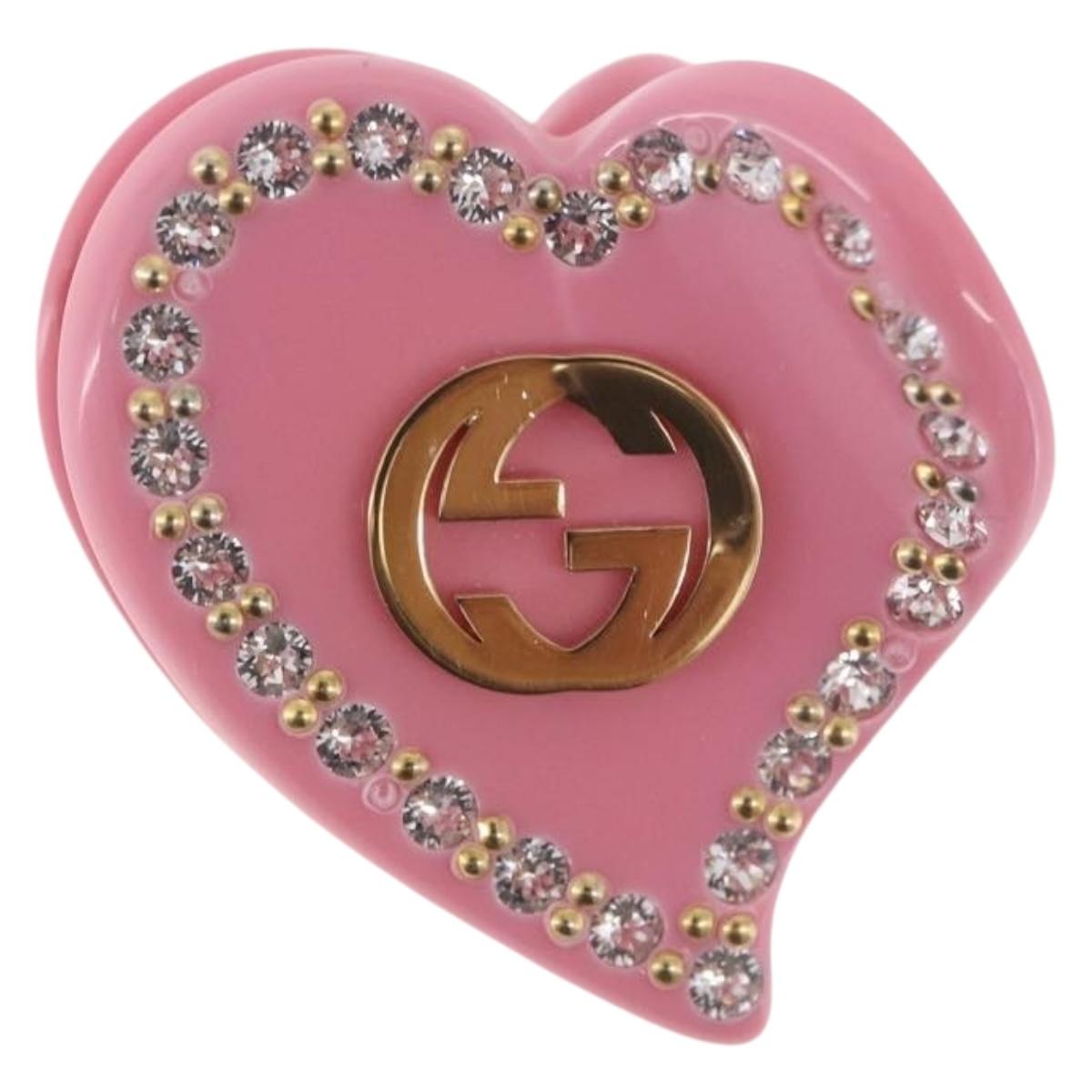 GUCCI Hair Clip plastic Pink Auth BA13854M