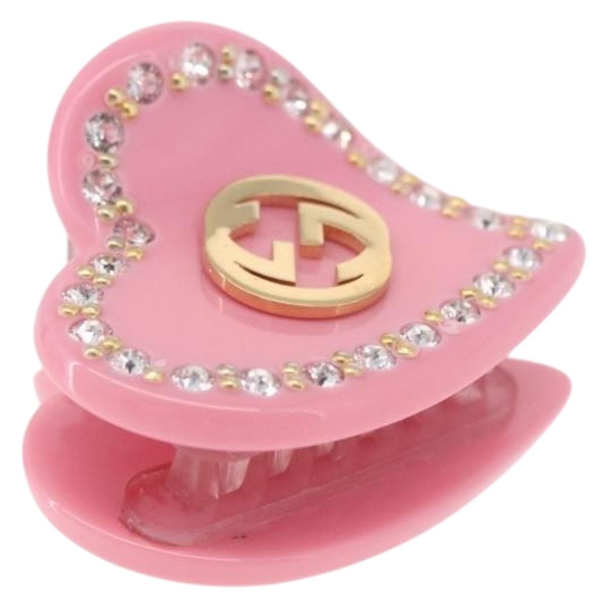 GUCCI Hair Clip plastic Pink Auth BA13854M