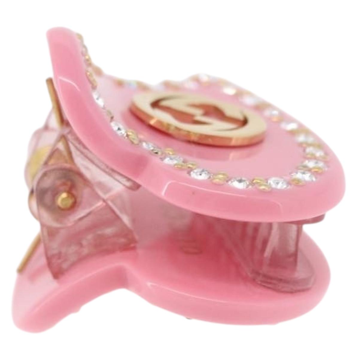 GUCCI Hair Clip plastic Pink Auth BA13854M
