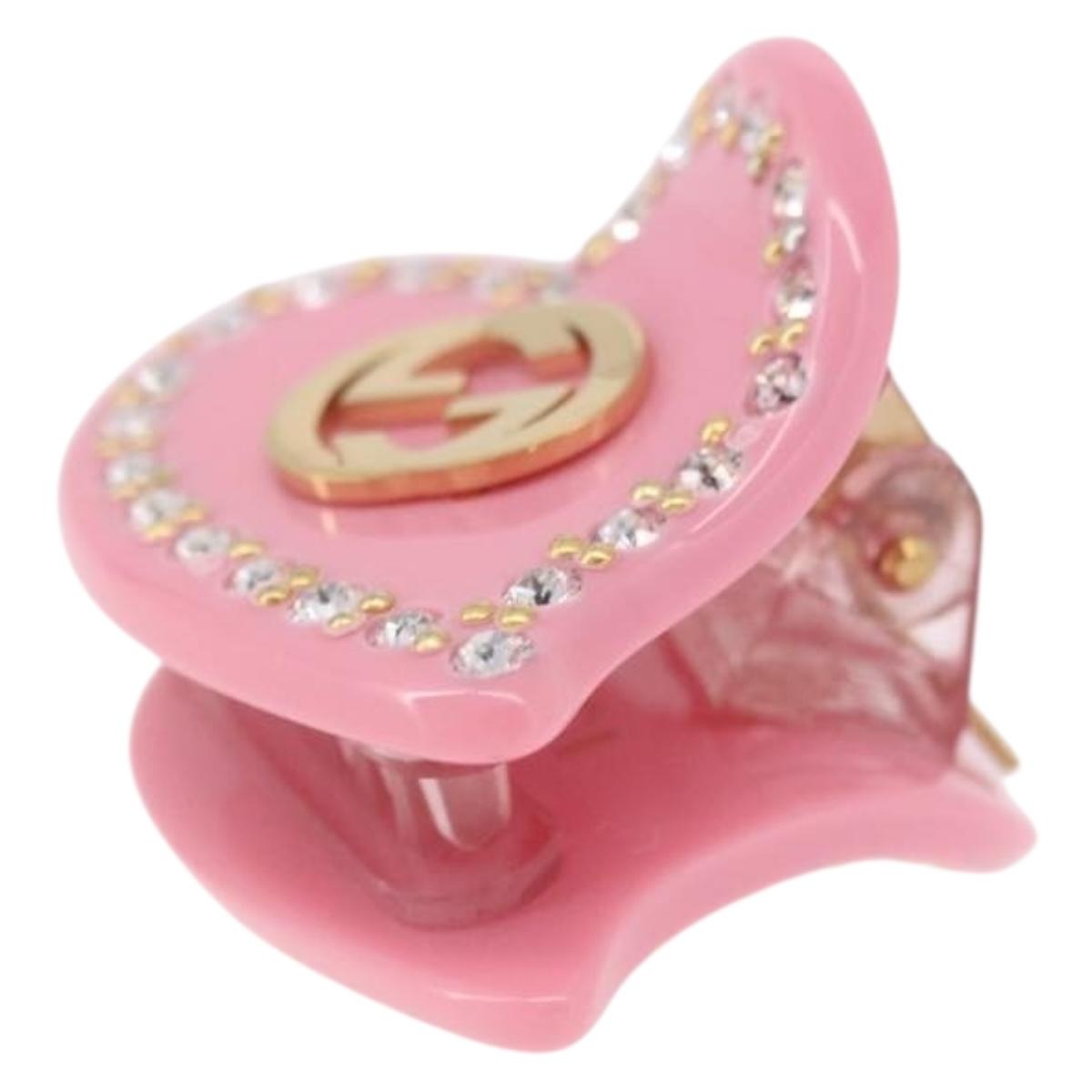 GUCCI Hair Clip plastic Pink Auth BA13854M