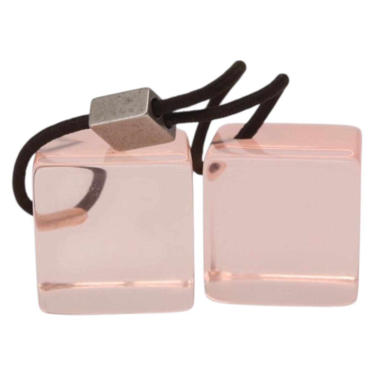 LOUIS VUITTON Hair Cube Unclean Hair Tie plastic 2 Set Orange LV Auth BA13858