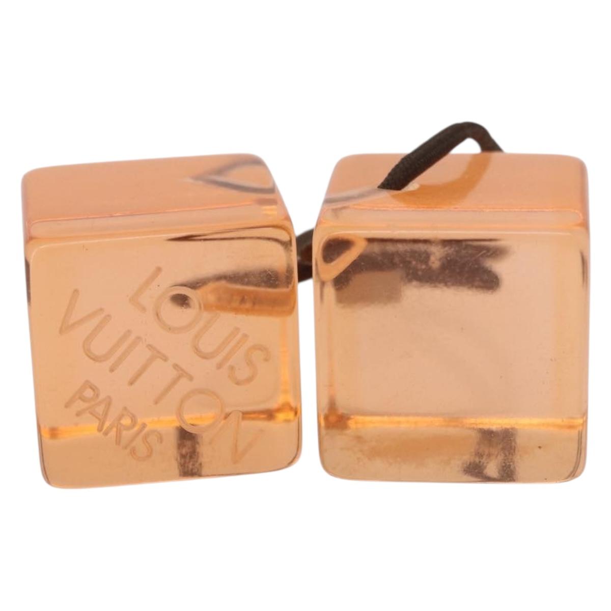 LOUIS VUITTON Hair Cube Unclean Hair Tie plastic 2 Set Orange LV Auth BA13858