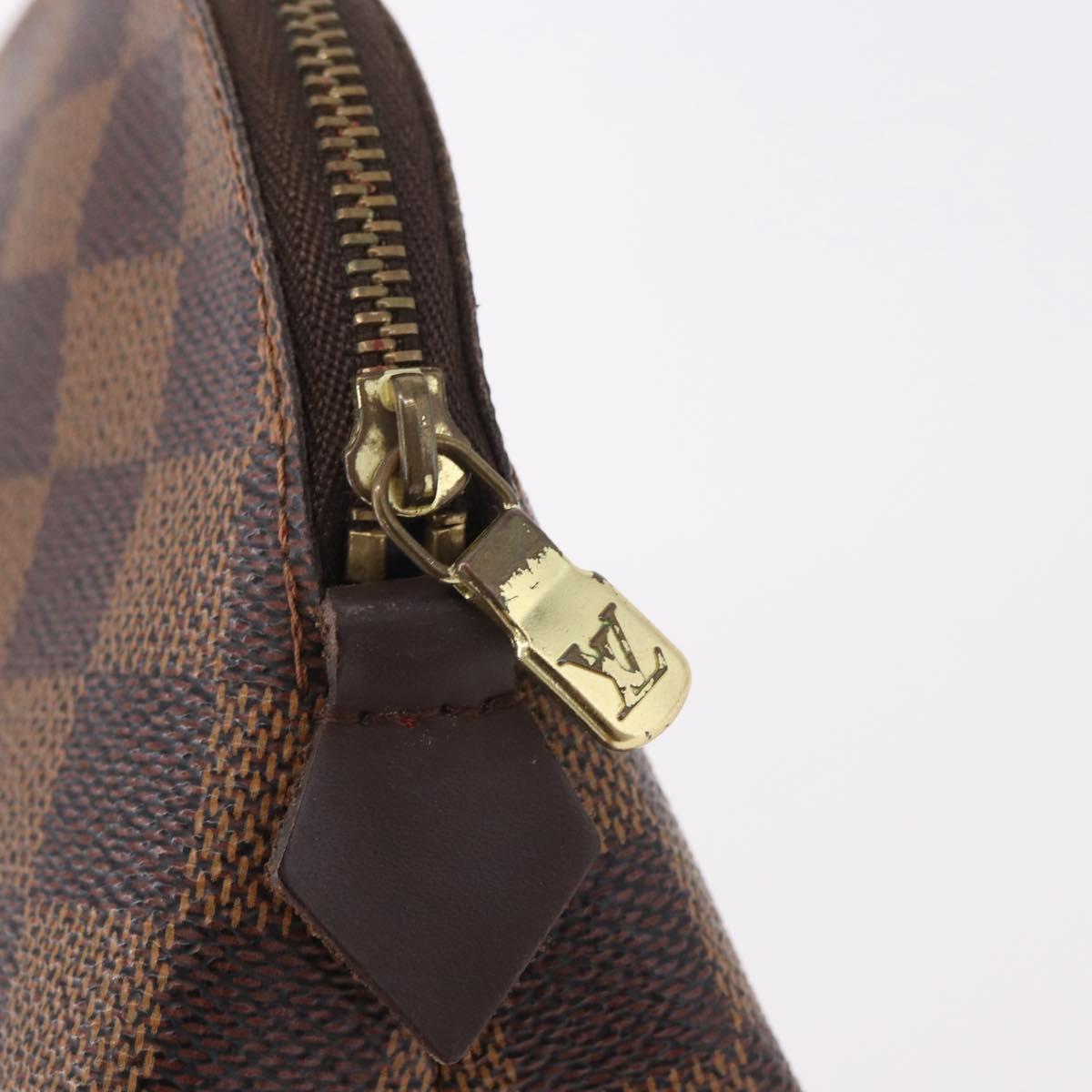 LOUIS VUITTON Damier Ebene Pochette Cosmetic PM Pouch N47516 LV Auth BA13860