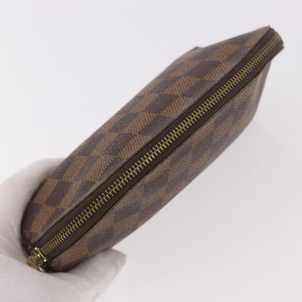 LOUIS VUITTON Damier Ebene Pochette Cosmetic PM Pouch N47516 LV Auth BA13860