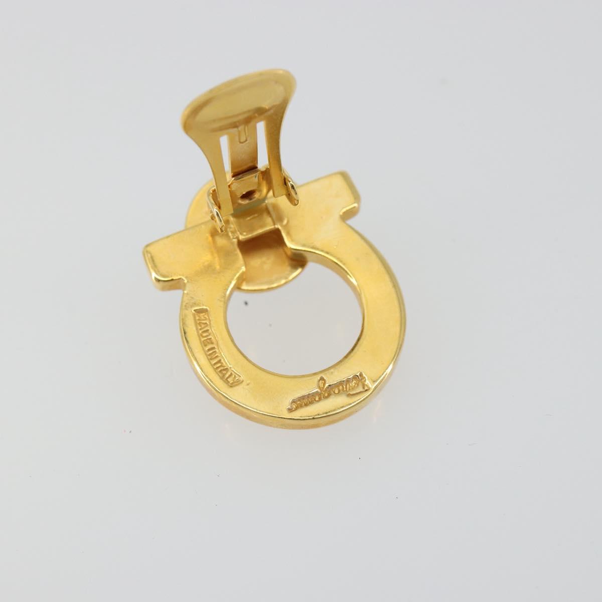 Salvatore Ferragamo Gancini Earring metal Gold Auth BA13862V