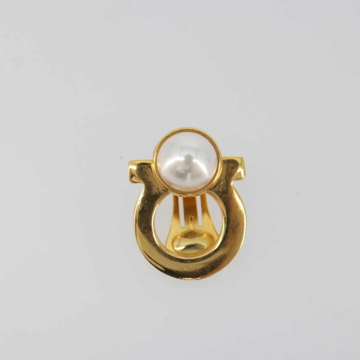 Salvatore Ferragamo Gancini Earring metal Gold Auth BA13862V