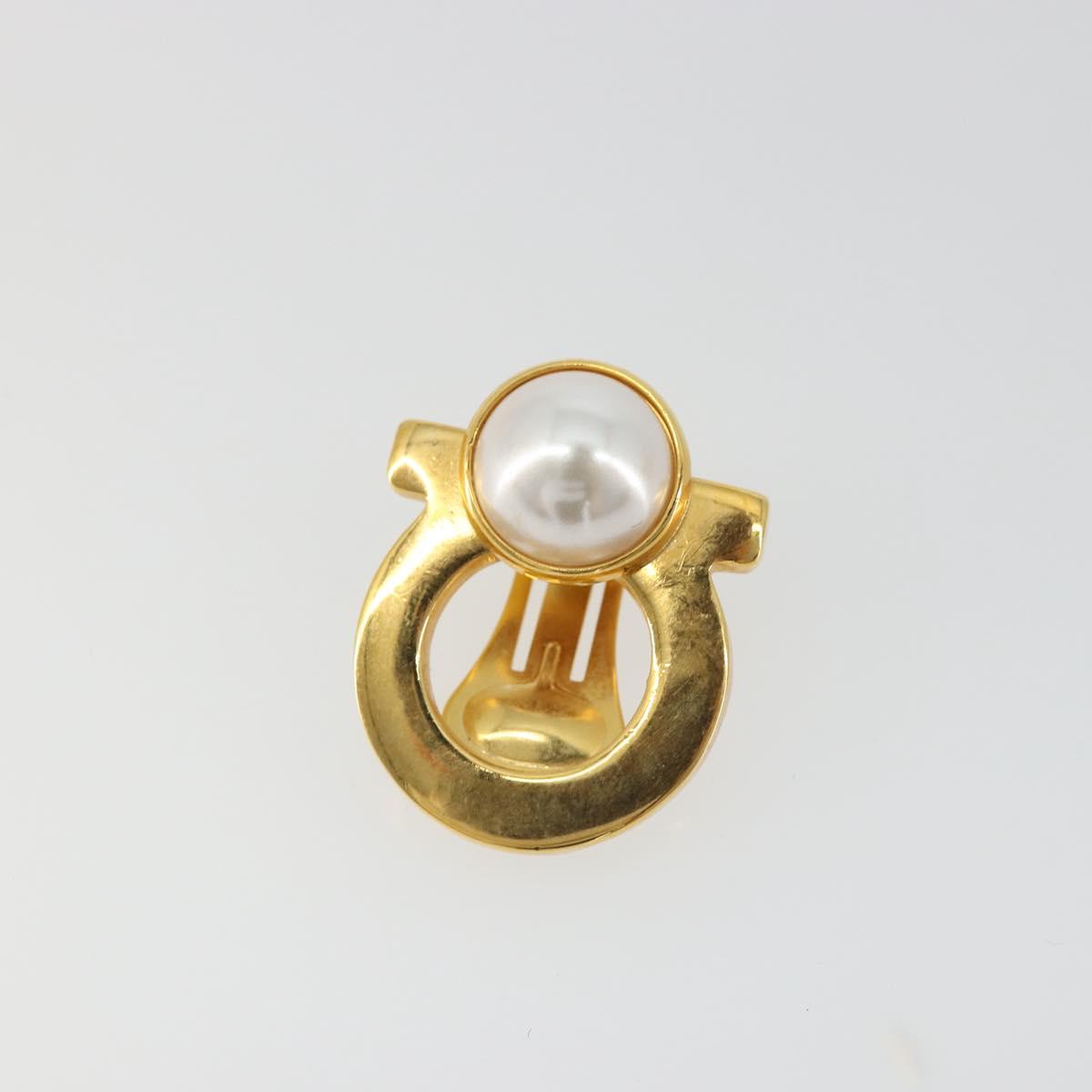 Salvatore Ferragamo Gancini Earring metal Gold Auth BA13862V