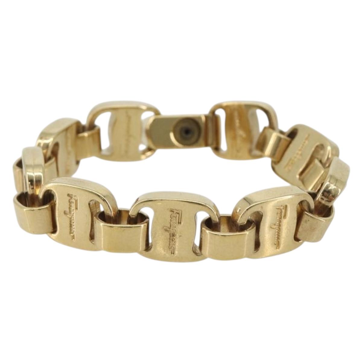 Salvatore Ferragamo Vala Bracelet metal Gold Auth BA13863A