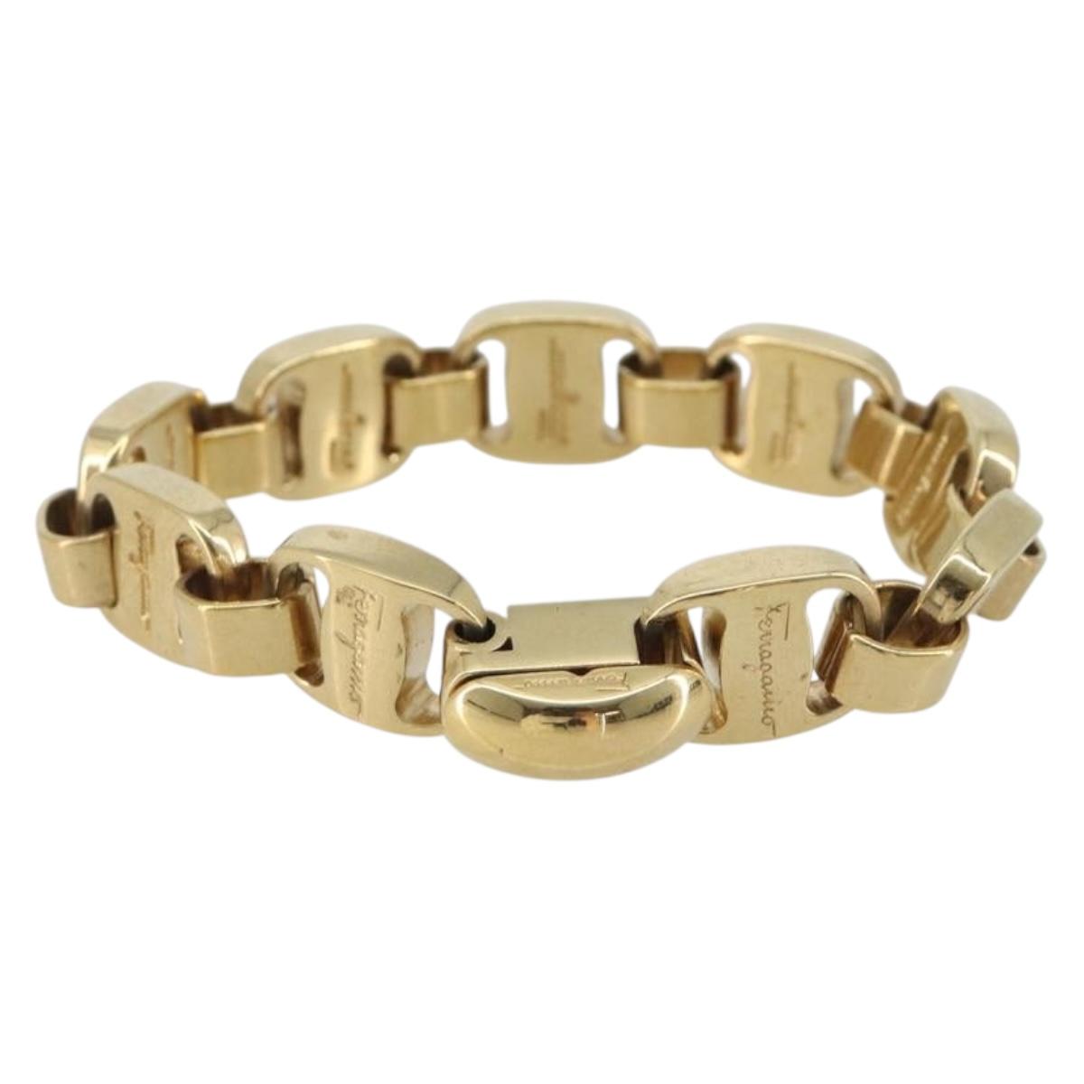 Salvatore Ferragamo Vala Bracelet metal Gold Auth BA13863A